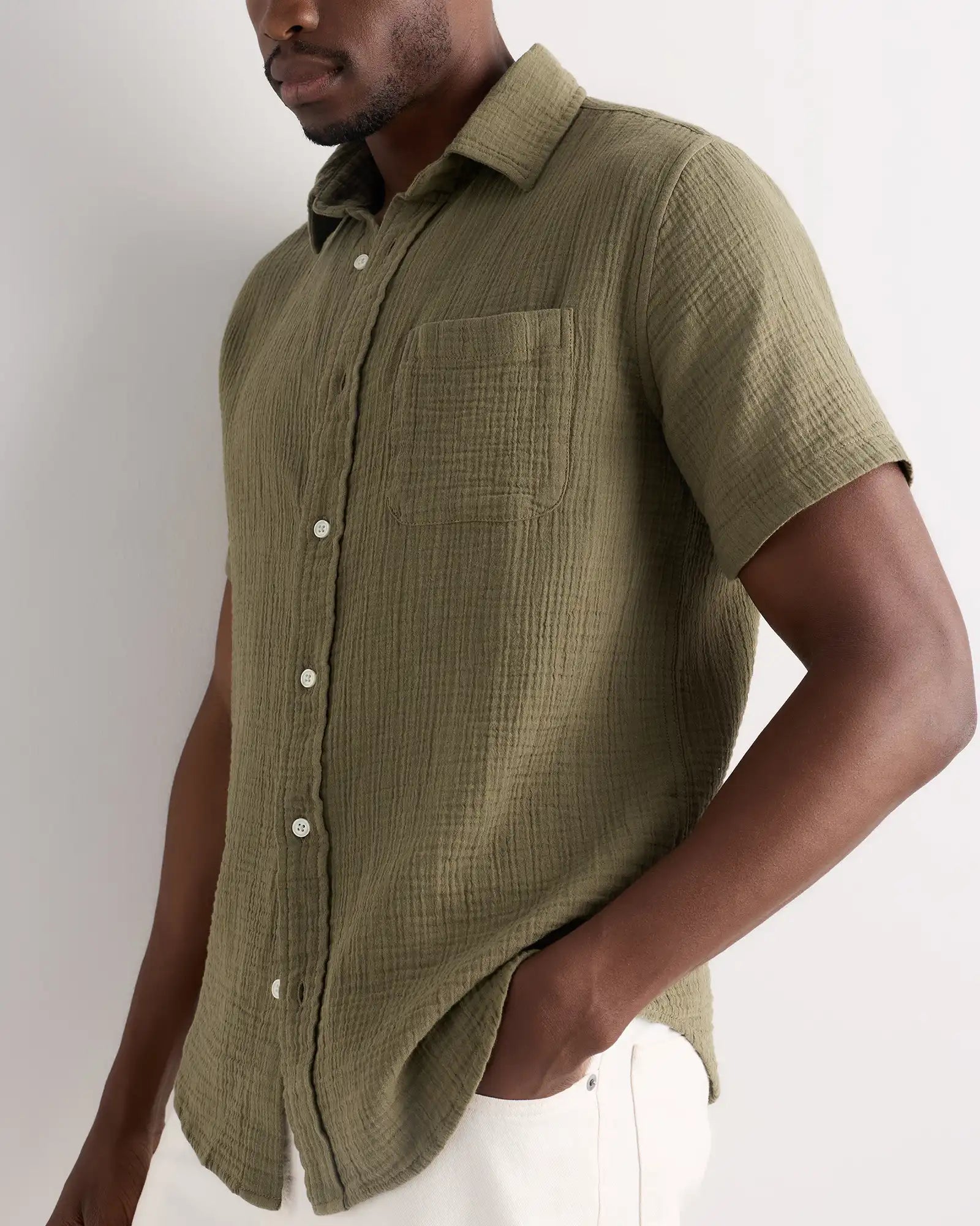 100% Organic Cotton Gauze Short Sleeve Shirt