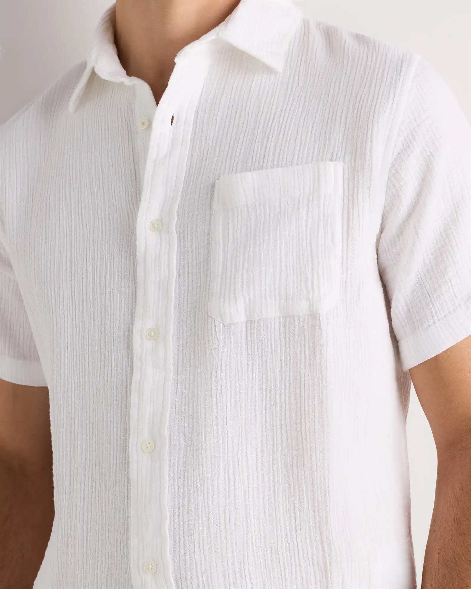 100% Organic Cotton Gauze Short Sleeve Shirt