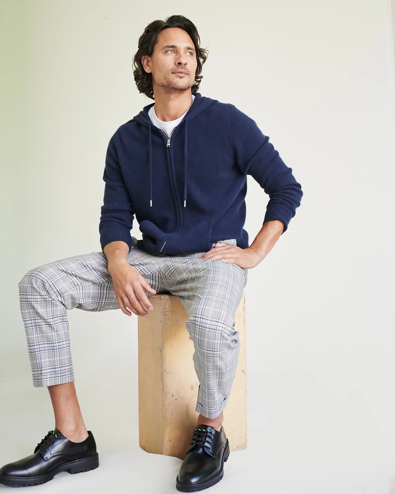 Mongolian Cashmere Full-Zip Hoodie