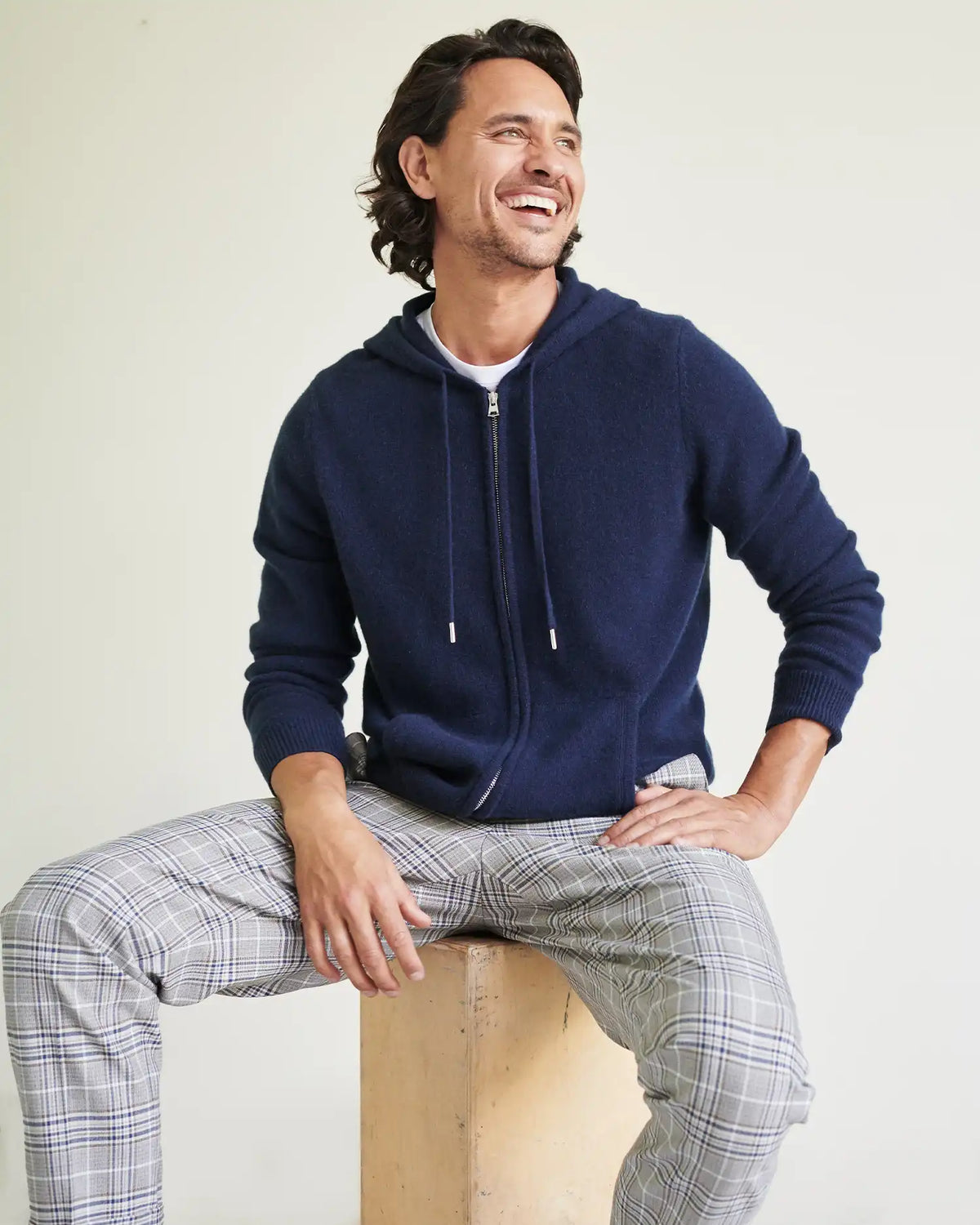 Mongolian Cashmere Full-Zip Hoodie