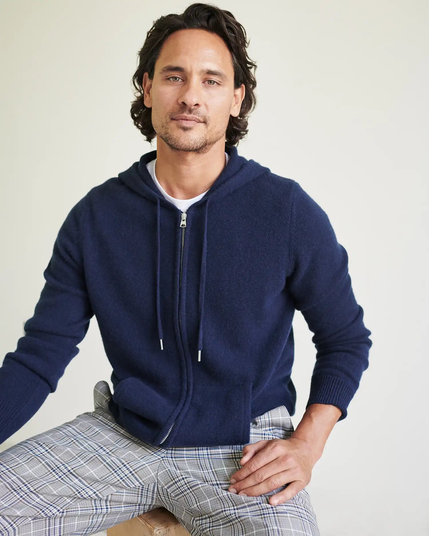 Mongolian Cashmere Full-Zip Hoodie