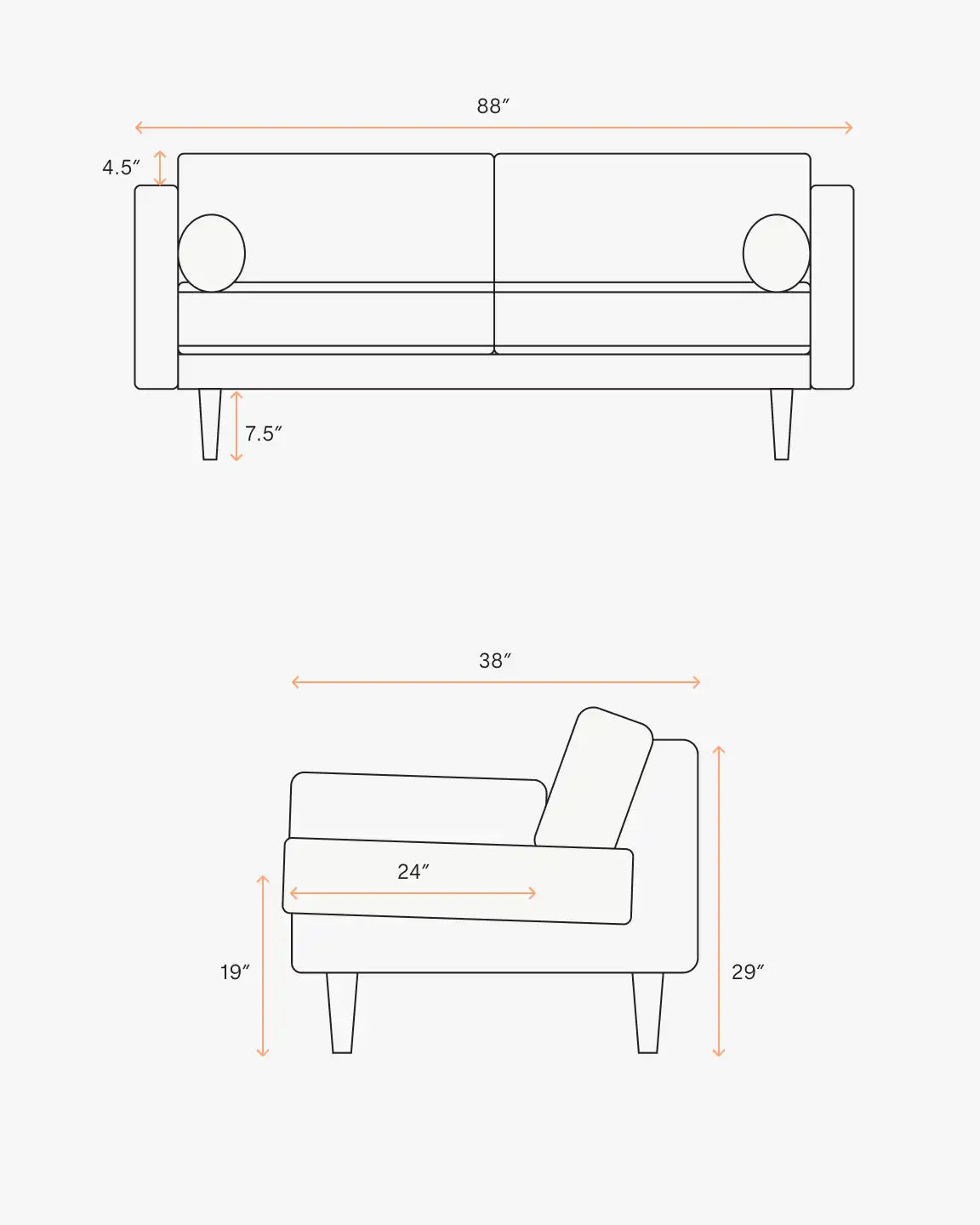 Italian Leather Midcentury Sofa