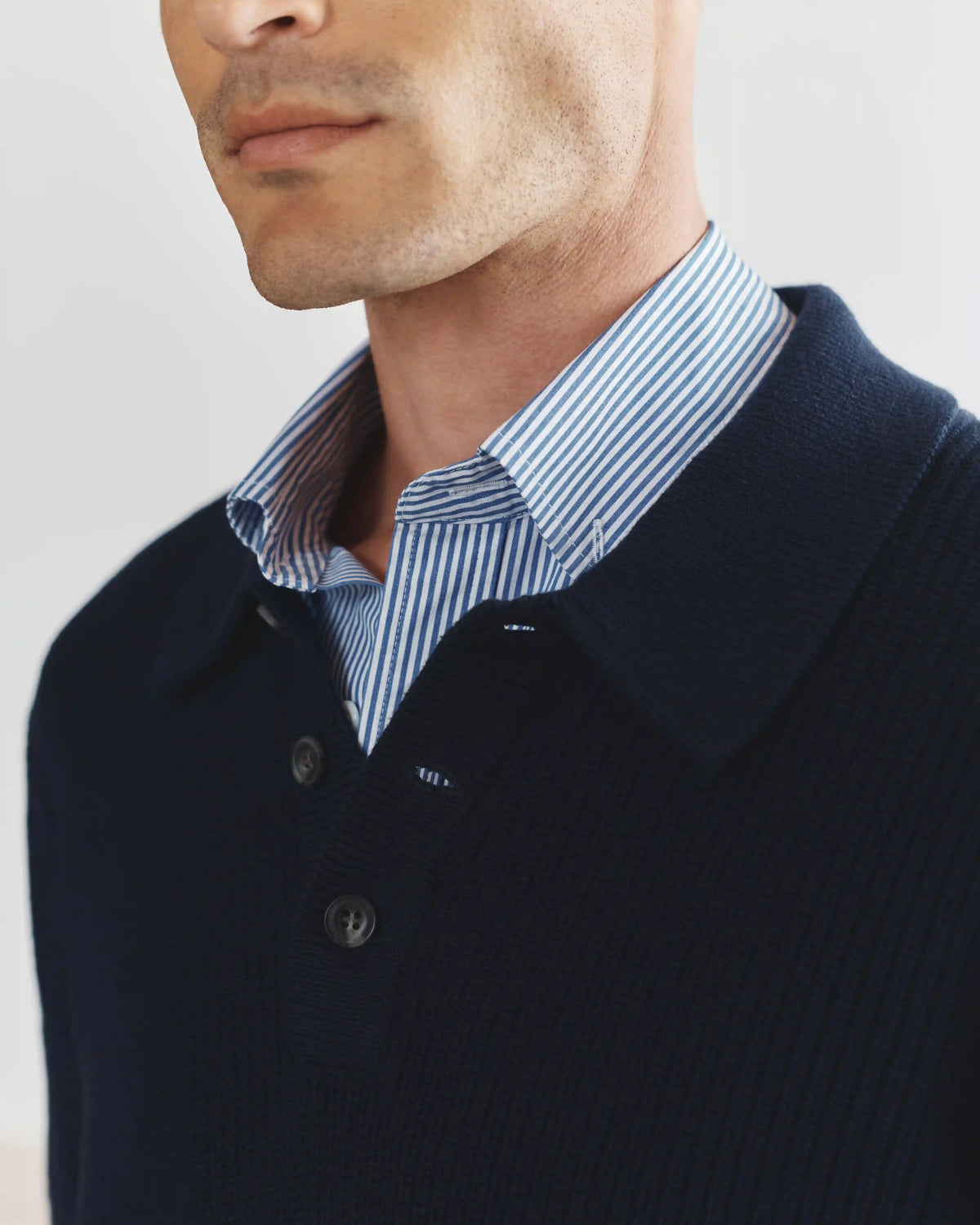 100% Organic Cotton Ribbed Polo Sweater