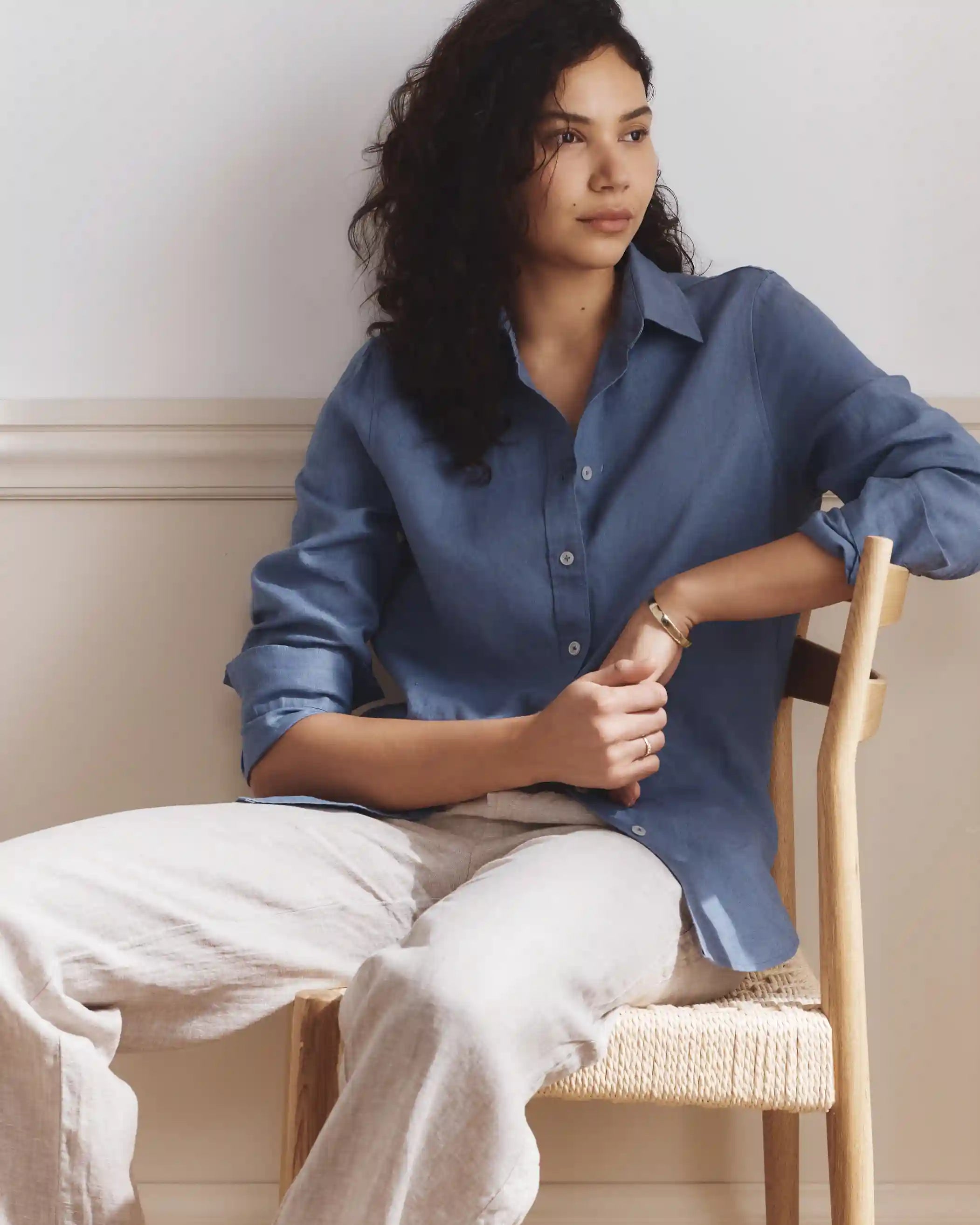 100% European Linen Long Sleeve Shirt