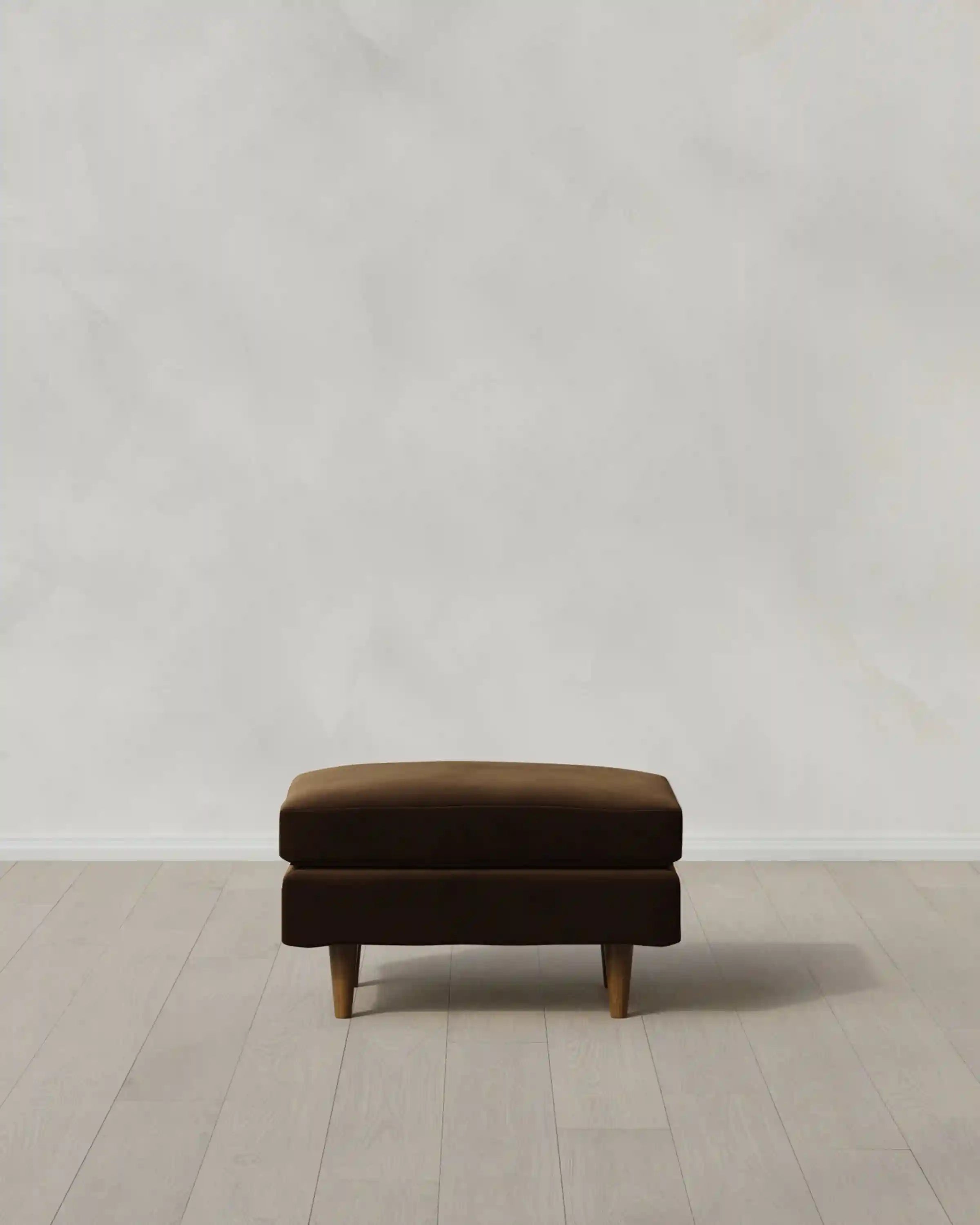 Atlas Midcentury Ottoman in Performance Velvet