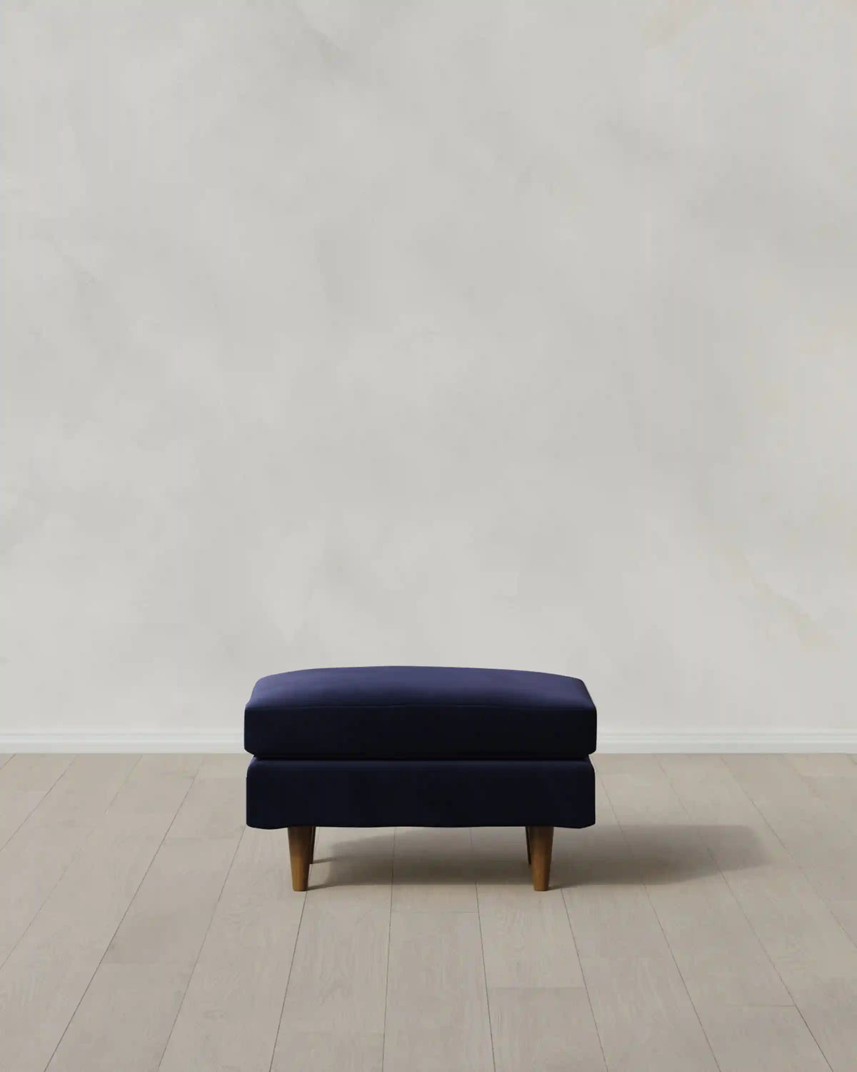 Atlas Midcentury Ottoman in Performance Velvet