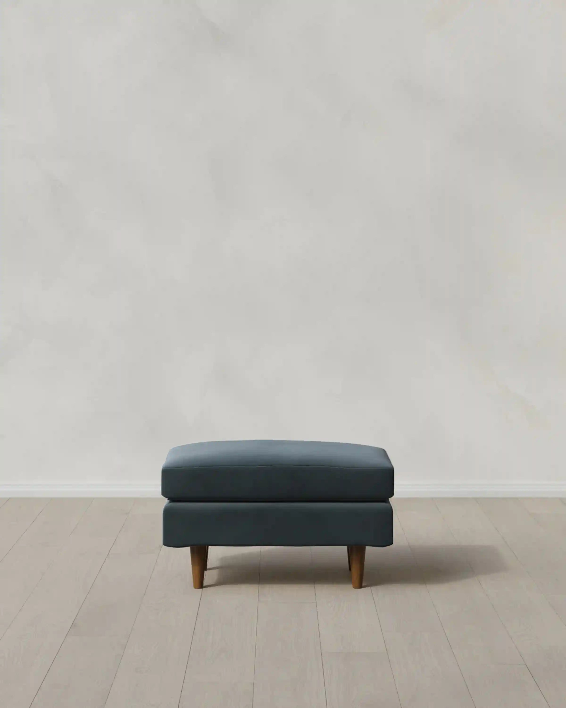 Atlas Midcentury Ottoman in Performance Velvet