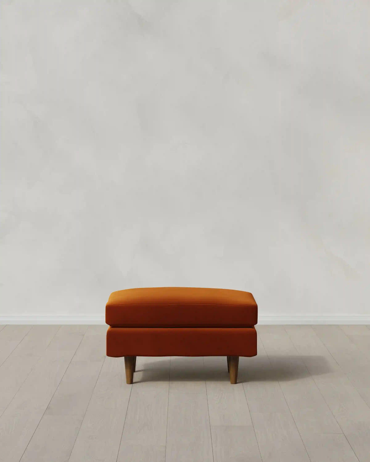 Atlas Midcentury Ottoman in Performance Velvet
