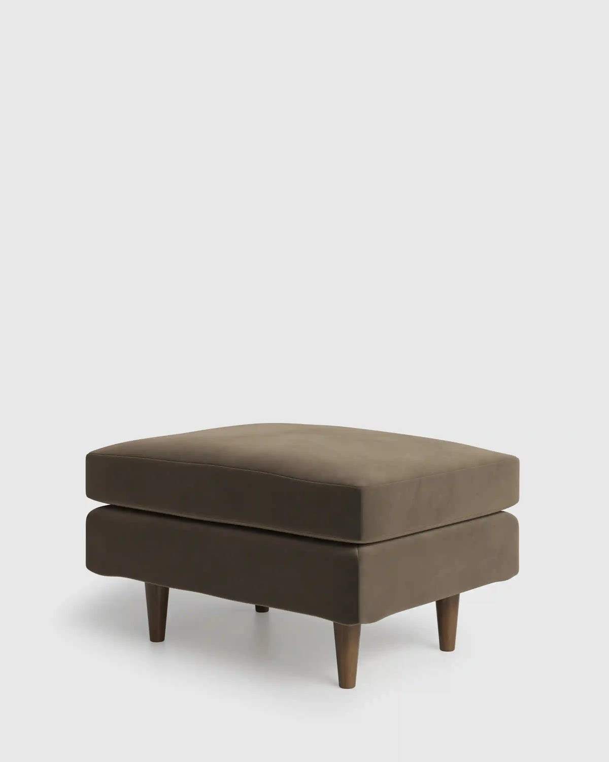 Atlas Midcentury Ottoman in Performance Velvet