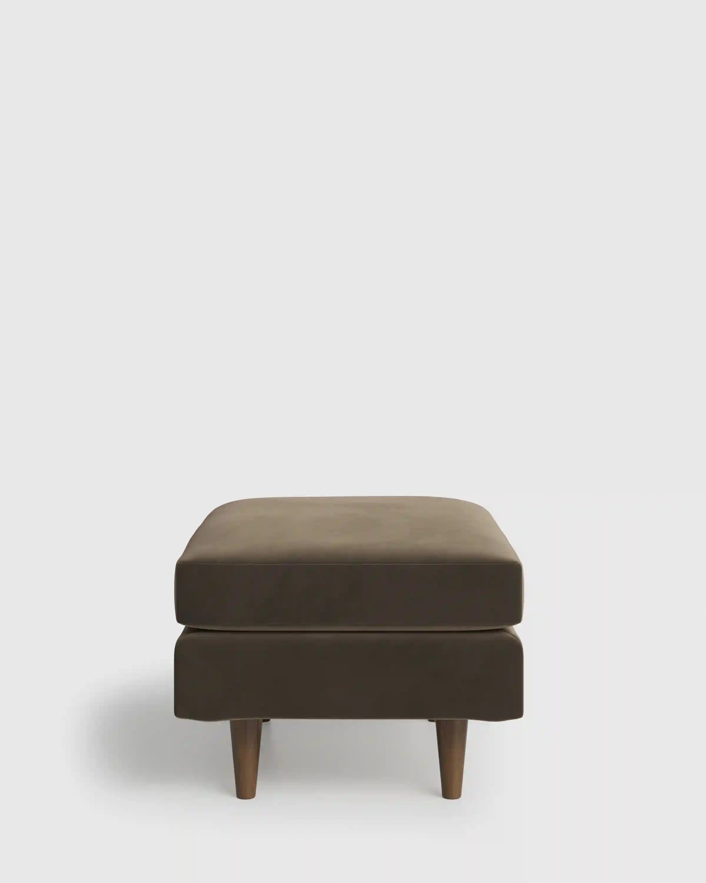 Atlas Midcentury Ottoman in Performance Velvet
