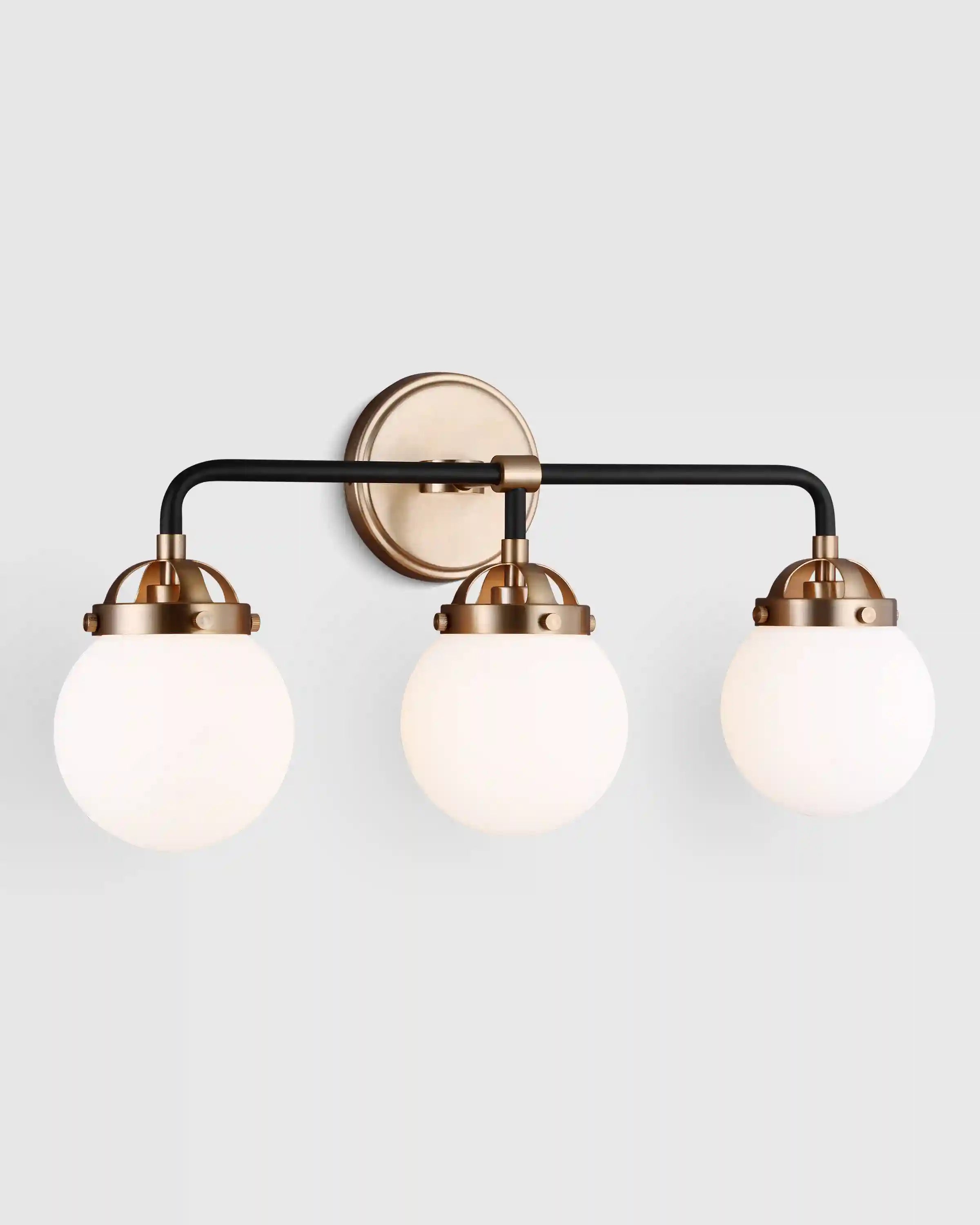 Triple Globe Steel Sconce