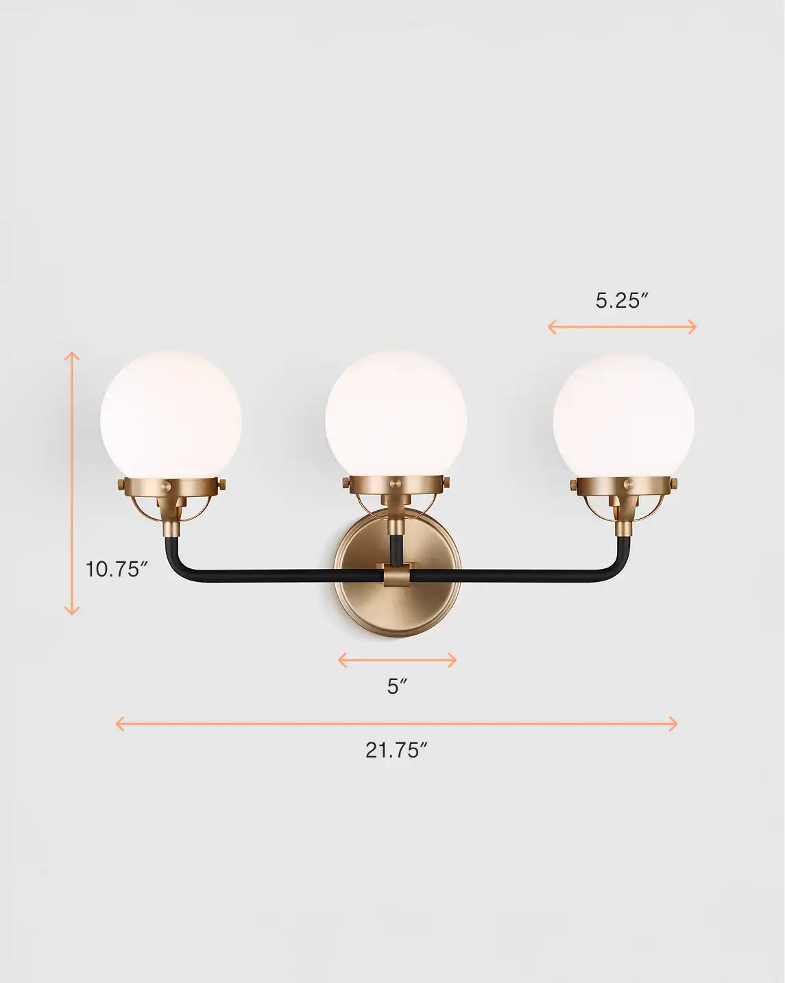 Triple Globe Steel Sconce