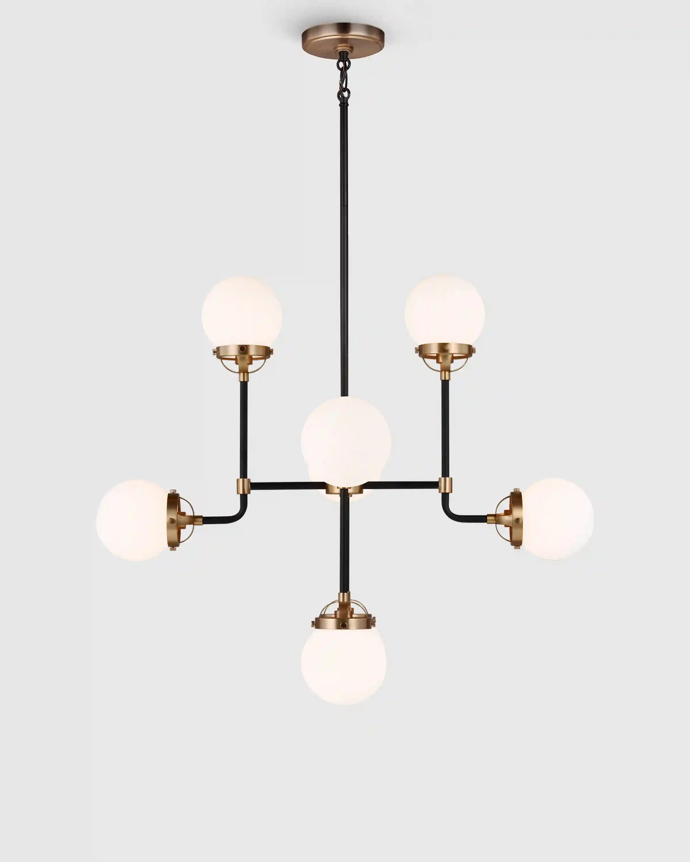 Multi Globe Steel Chandelier