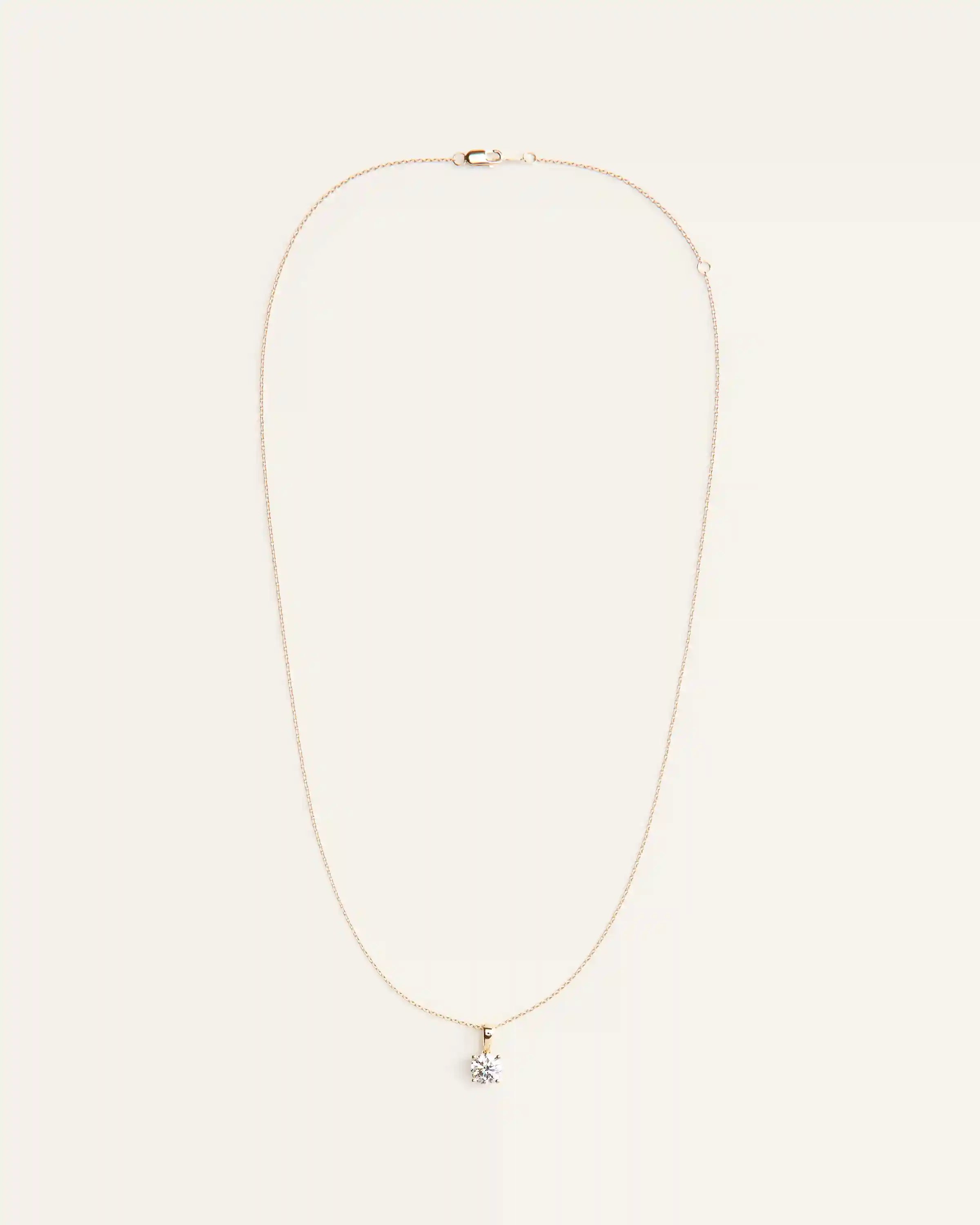 14k Gold Lab Grown Diamond Solitaire Pendant - 1ct