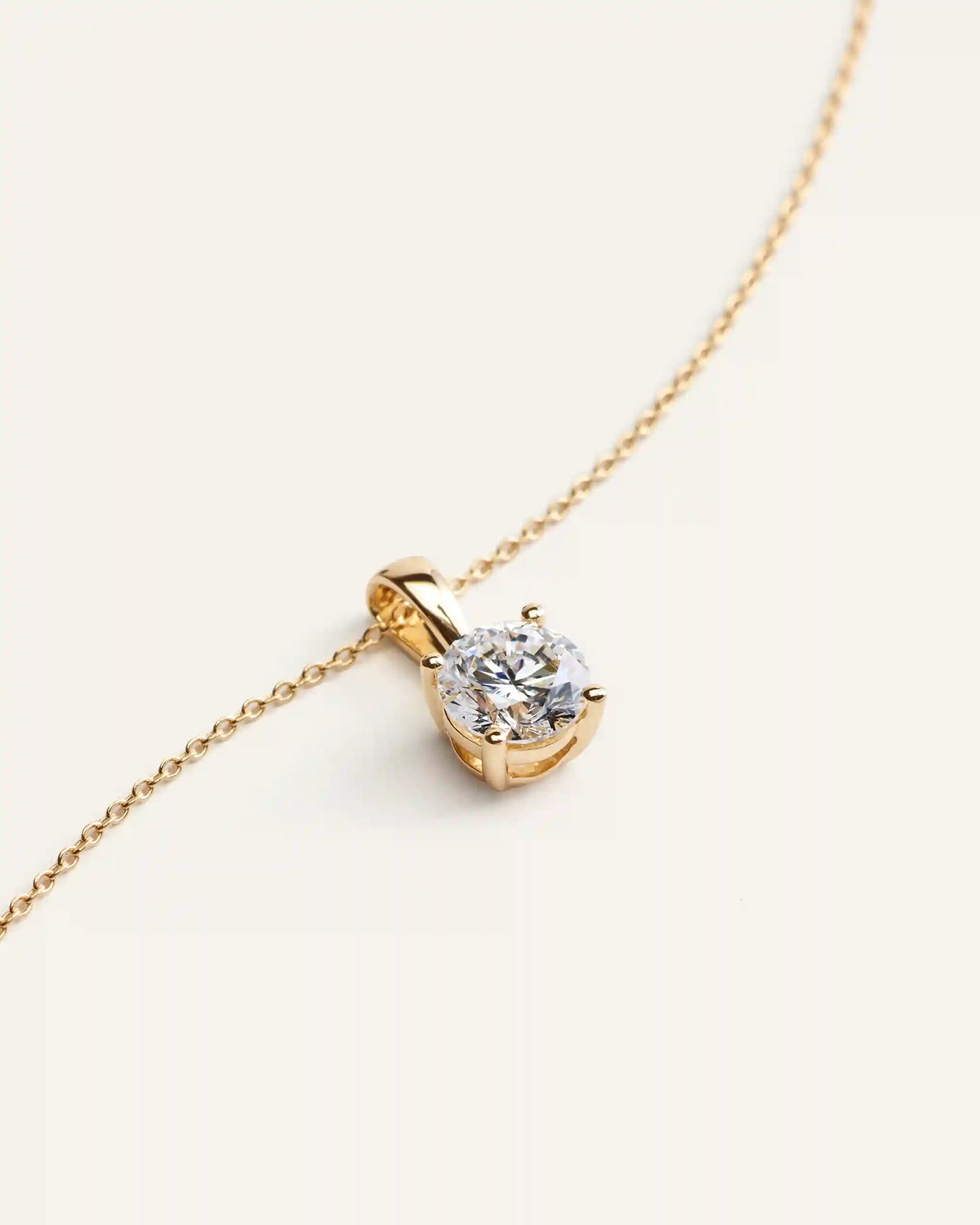 14k Gold Lab Grown Diamond Solitaire Pendant - 1ct