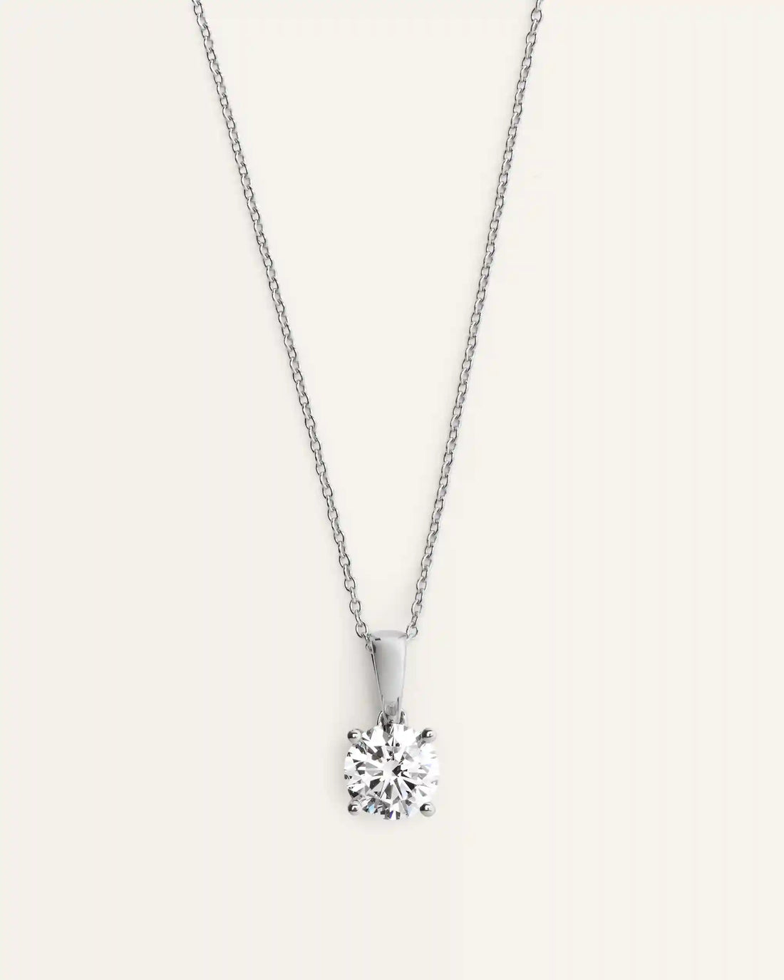 14k Gold Lab Grown Diamond Solitaire Pendant - 1ct