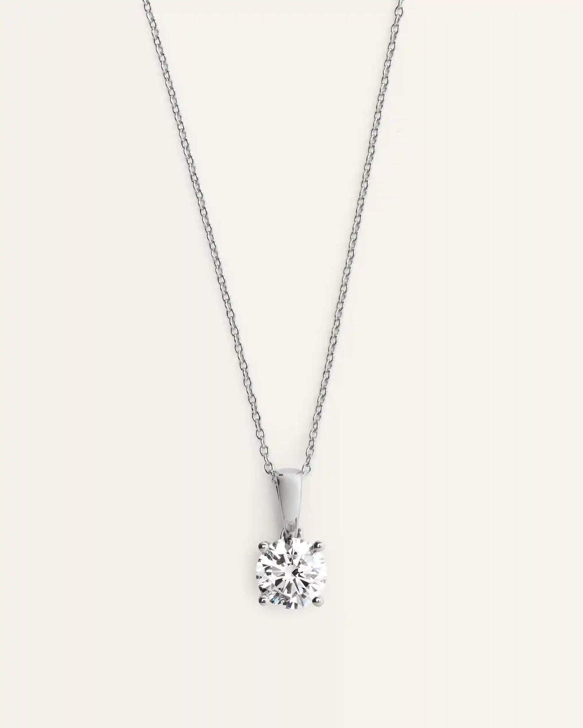 14k Gold Lab Grown Diamond Solitaire Pendant - 1ct