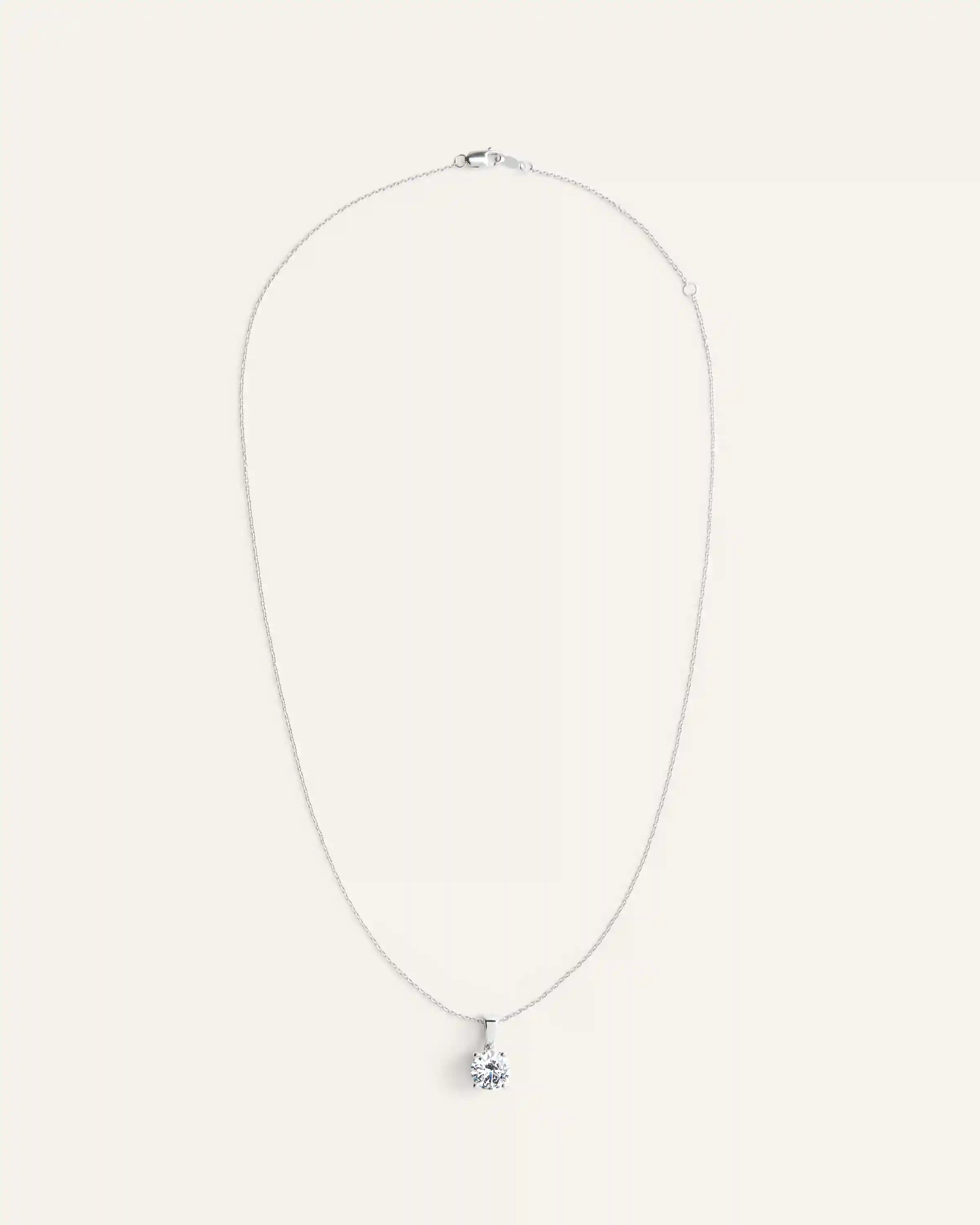 14K Gold Lab Grown Diamond Solitaire Pendant - 2ct