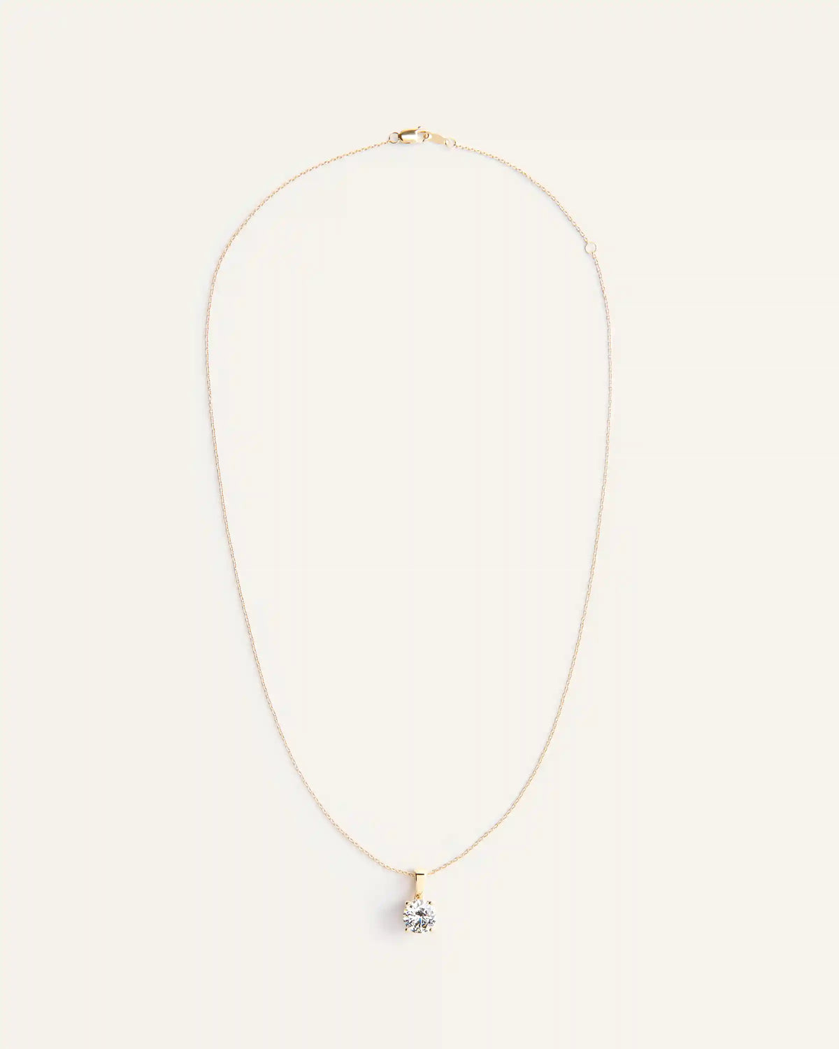 14K Gold Lab Grown Diamond Solitaire Pendant - 2ct
