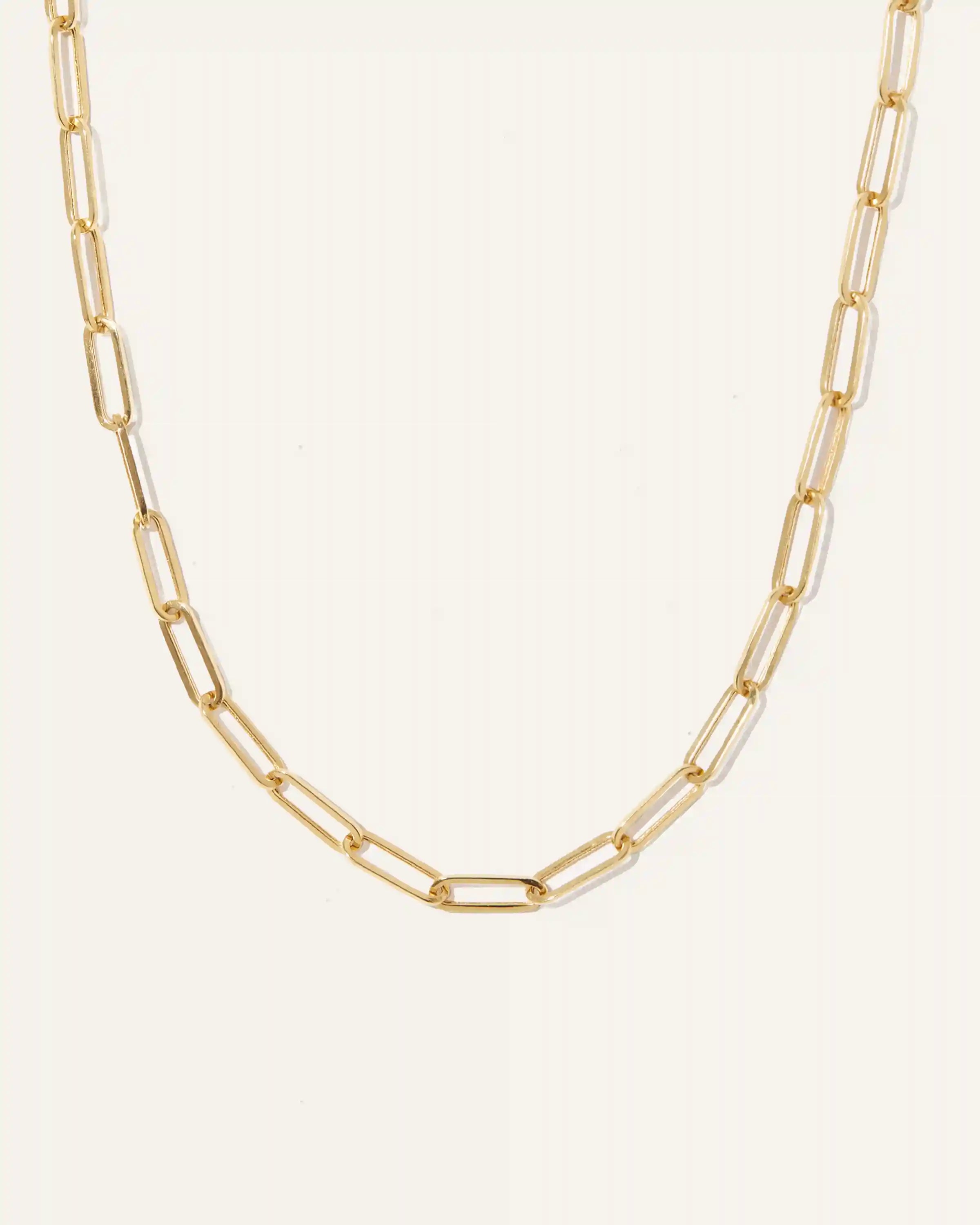 14K Gold Paperclip Chain Necklace - 4.4mm