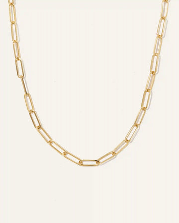 14K Gold Paperclip Chain Necklace - 4.4mm