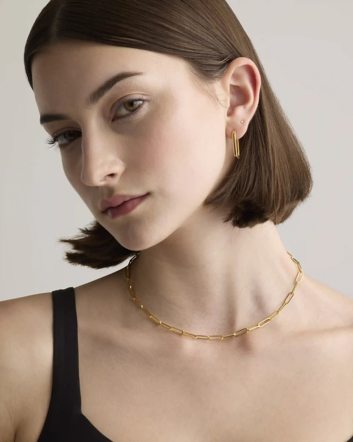 14K Gold Paperclip Chain Necklace - 4.4mm
