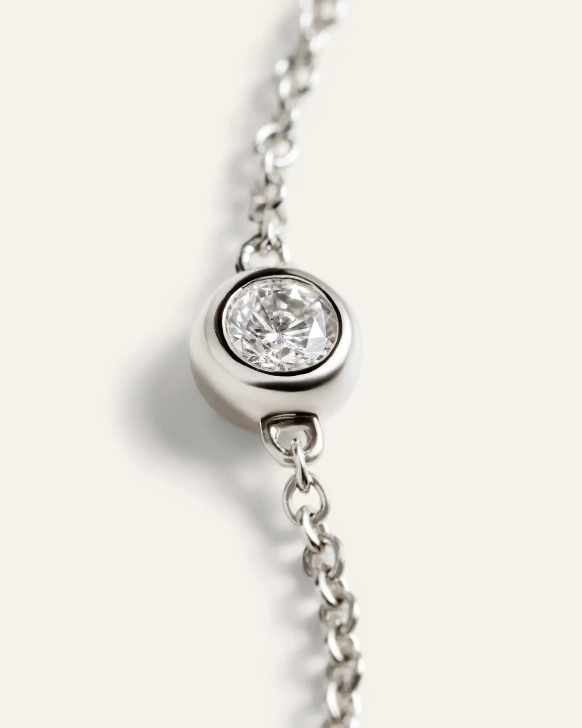 14K Gold Diamond Bezel Station Necklace