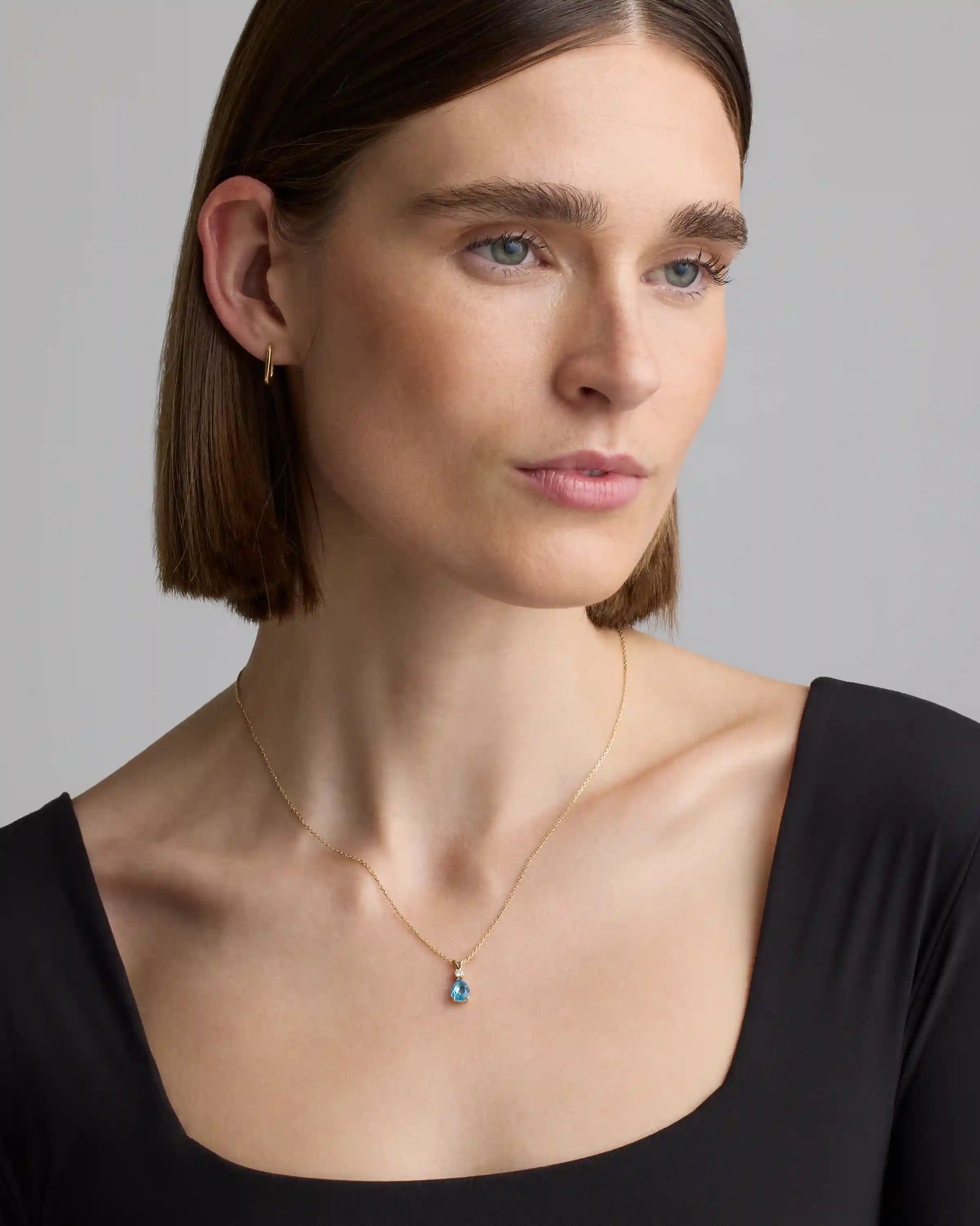 14K Gold Diamond & Semi-Precious Gemstone Drop Necklace