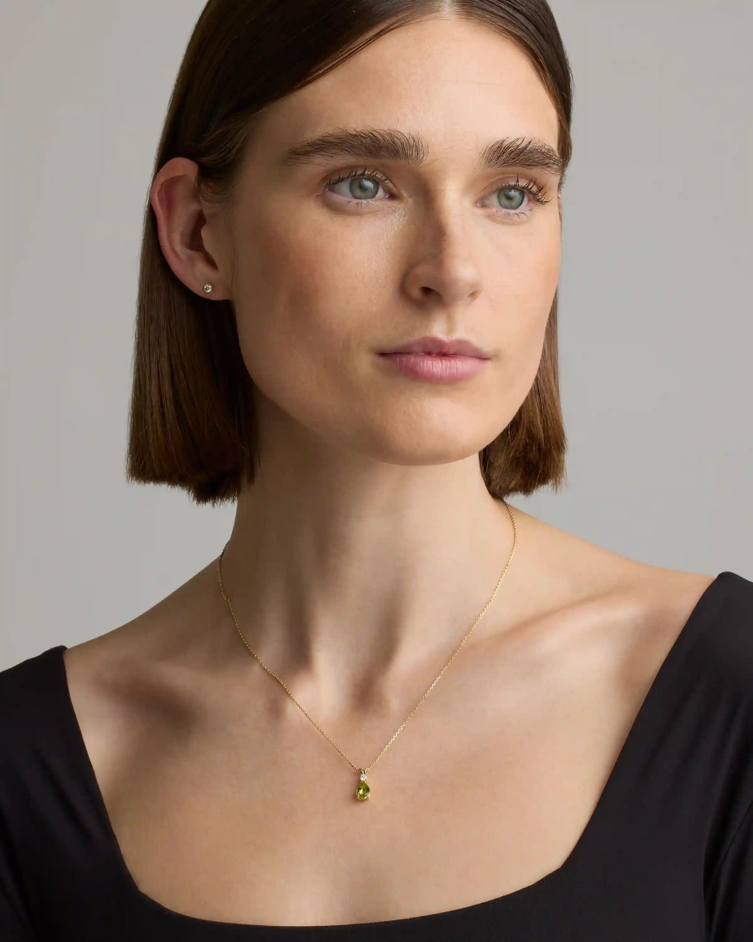 14K Gold Diamond & Semi-Precious Gemstone Drop Necklace