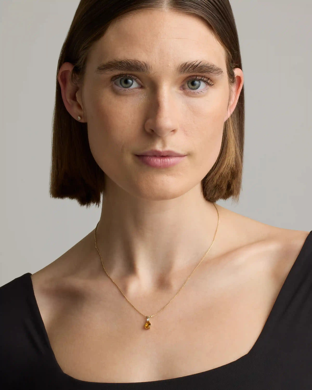 14K Gold Diamond & Semi-Precious Gemstone Drop Necklace