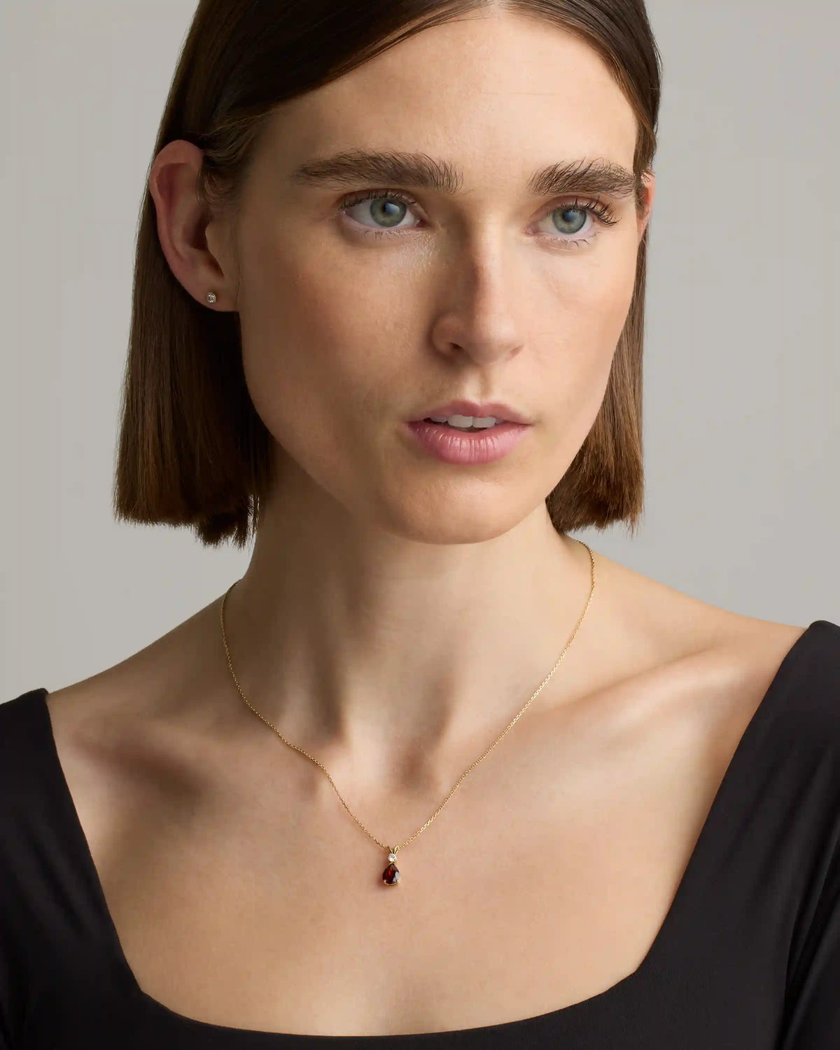 14K Gold Diamond & Semi-Precious Gemstone Drop Necklace