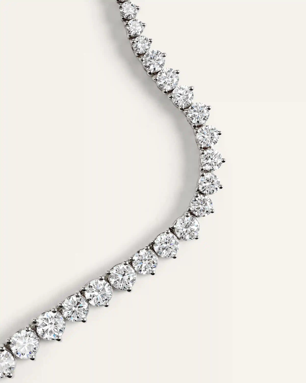 14K Gold Lab Grown Diamond Graduated Tennis Necklace - 16ctw
