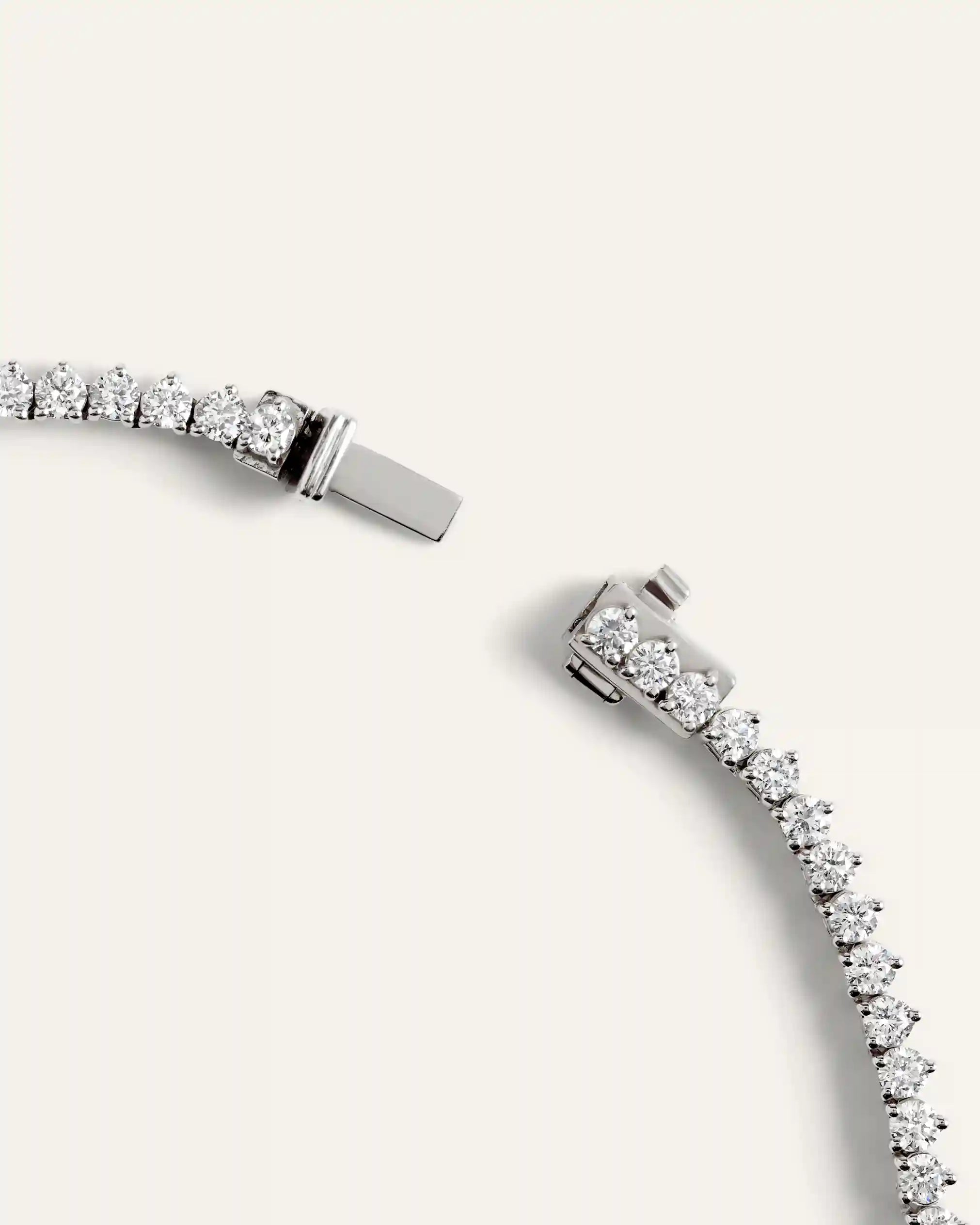 14K Gold Lab Grown Diamond Graduated Tennis Necklace - 16ctw