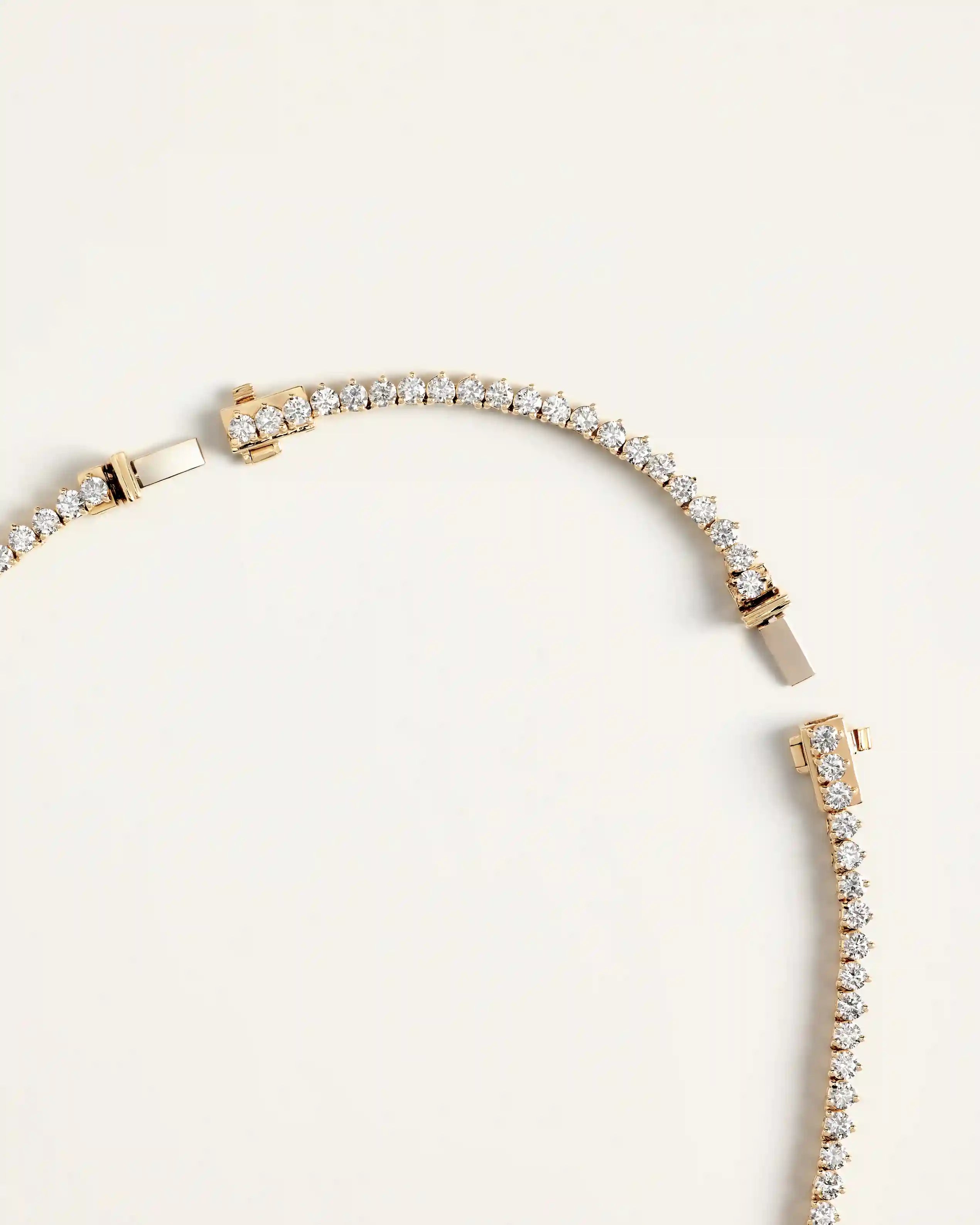 14K Gold Lab Grown Diamond Graduated Tennis Necklace - 16ctw