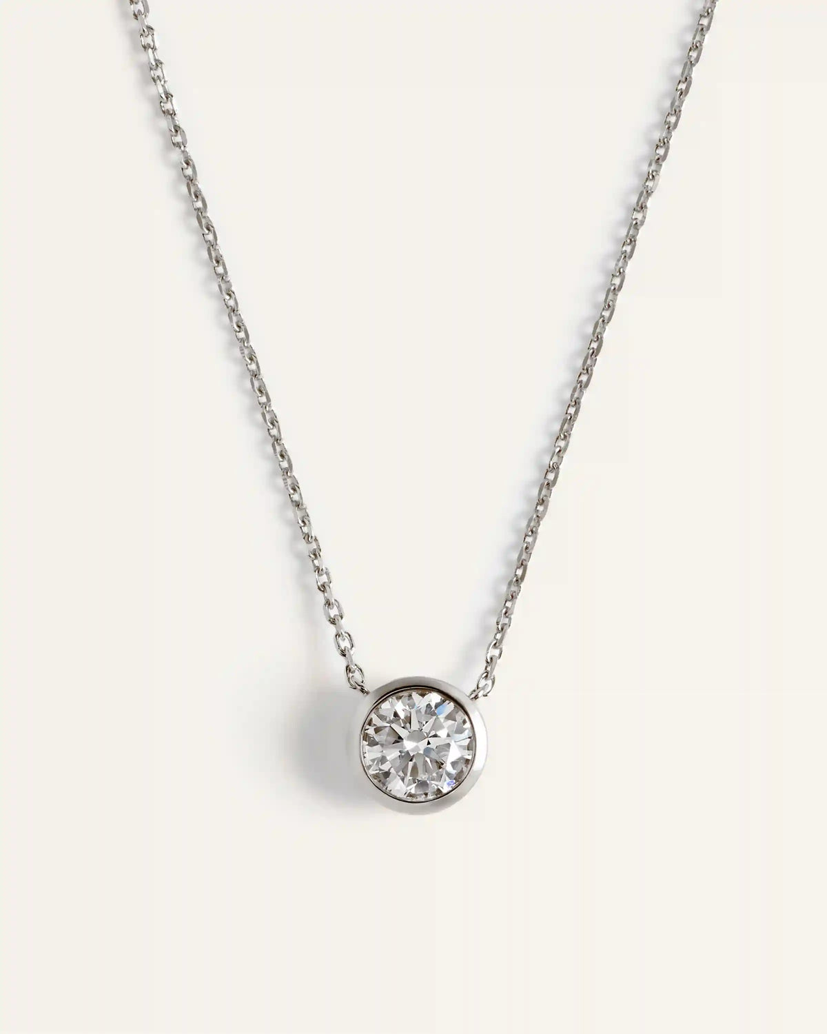 14K Gold Lab Grown Diamond Bezel Necklace