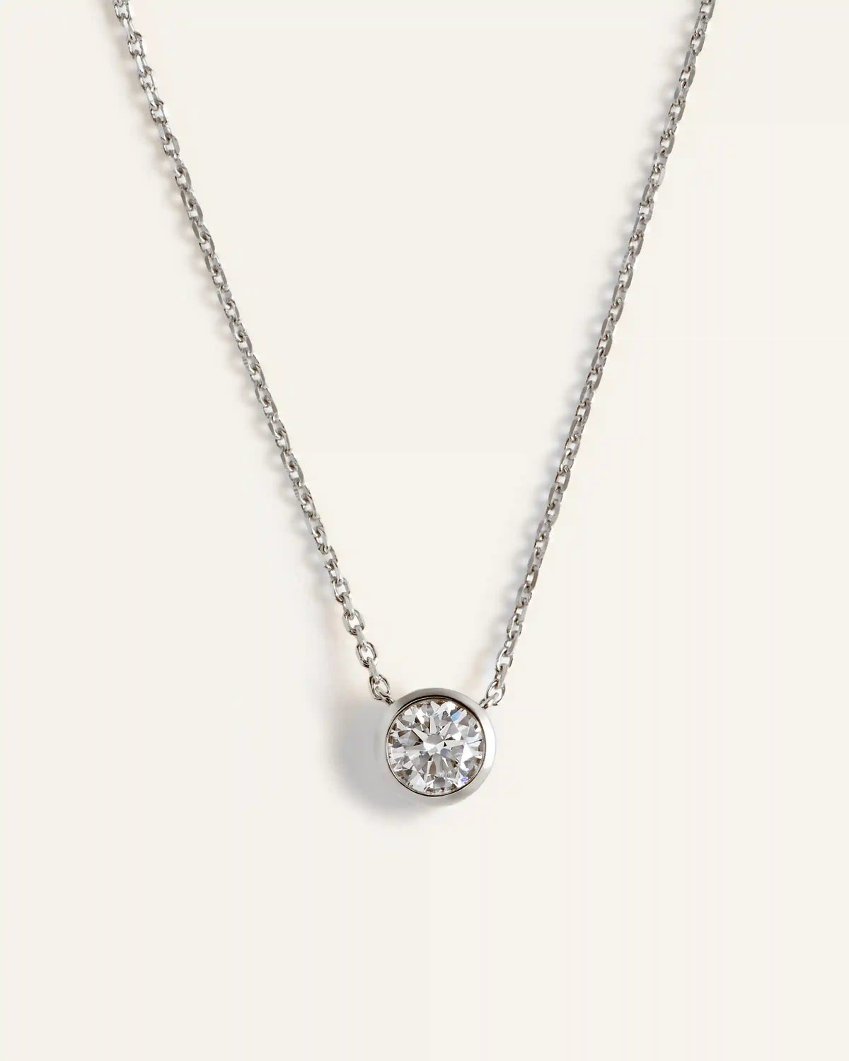 14K Gold Lab Grown Diamond Bezel Necklace