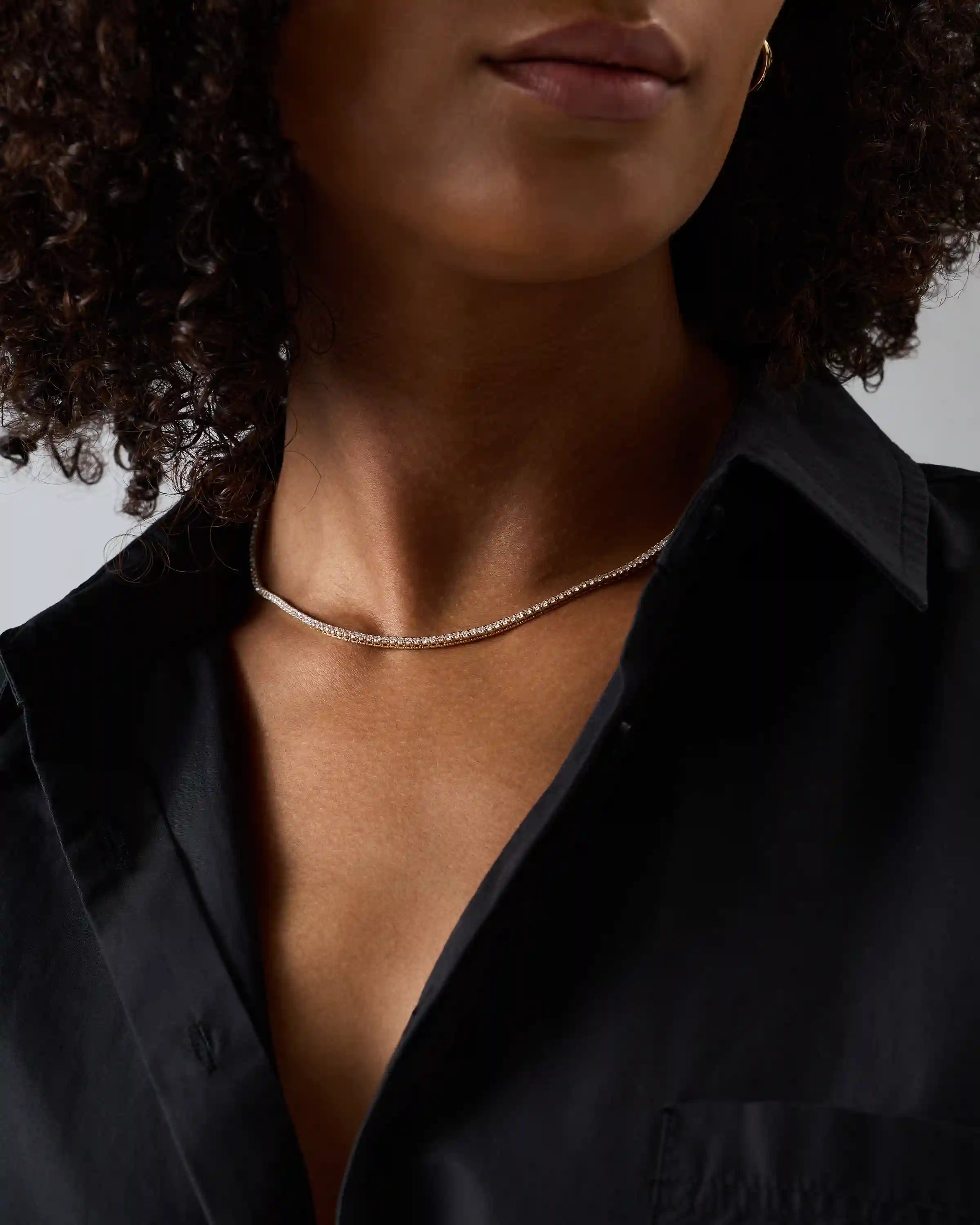 14K Gold Lab Grown Diamond Tennis Necklace - 7ctw