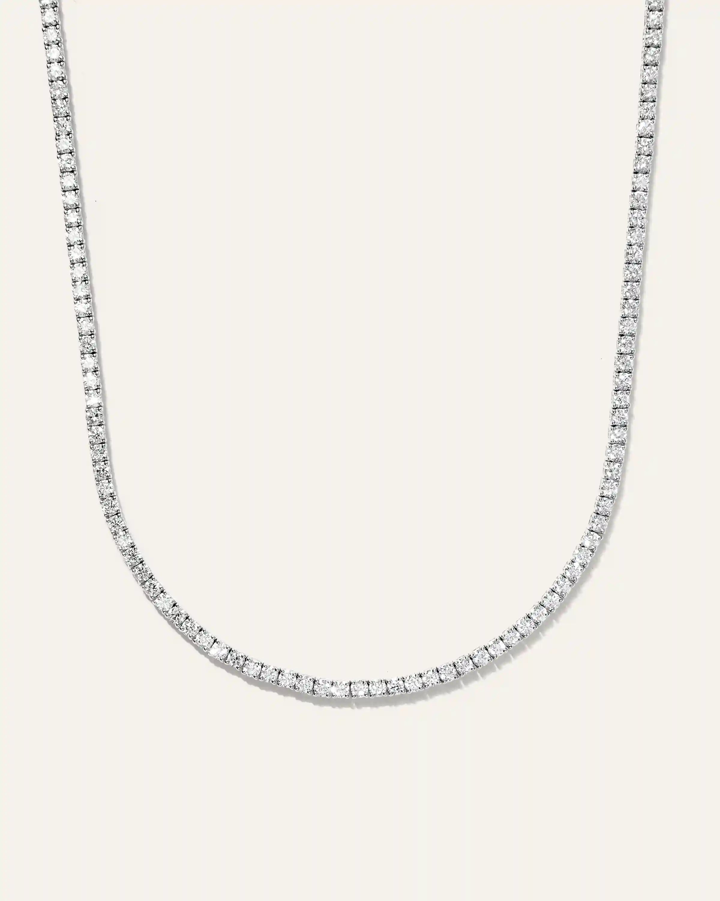 14K Gold Lab Grown Diamond Tennis Necklace - 7ctw
