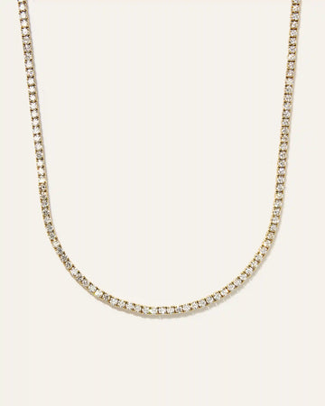 14K Gold Lab Grown Diamond Tennis Necklace - 7ctw