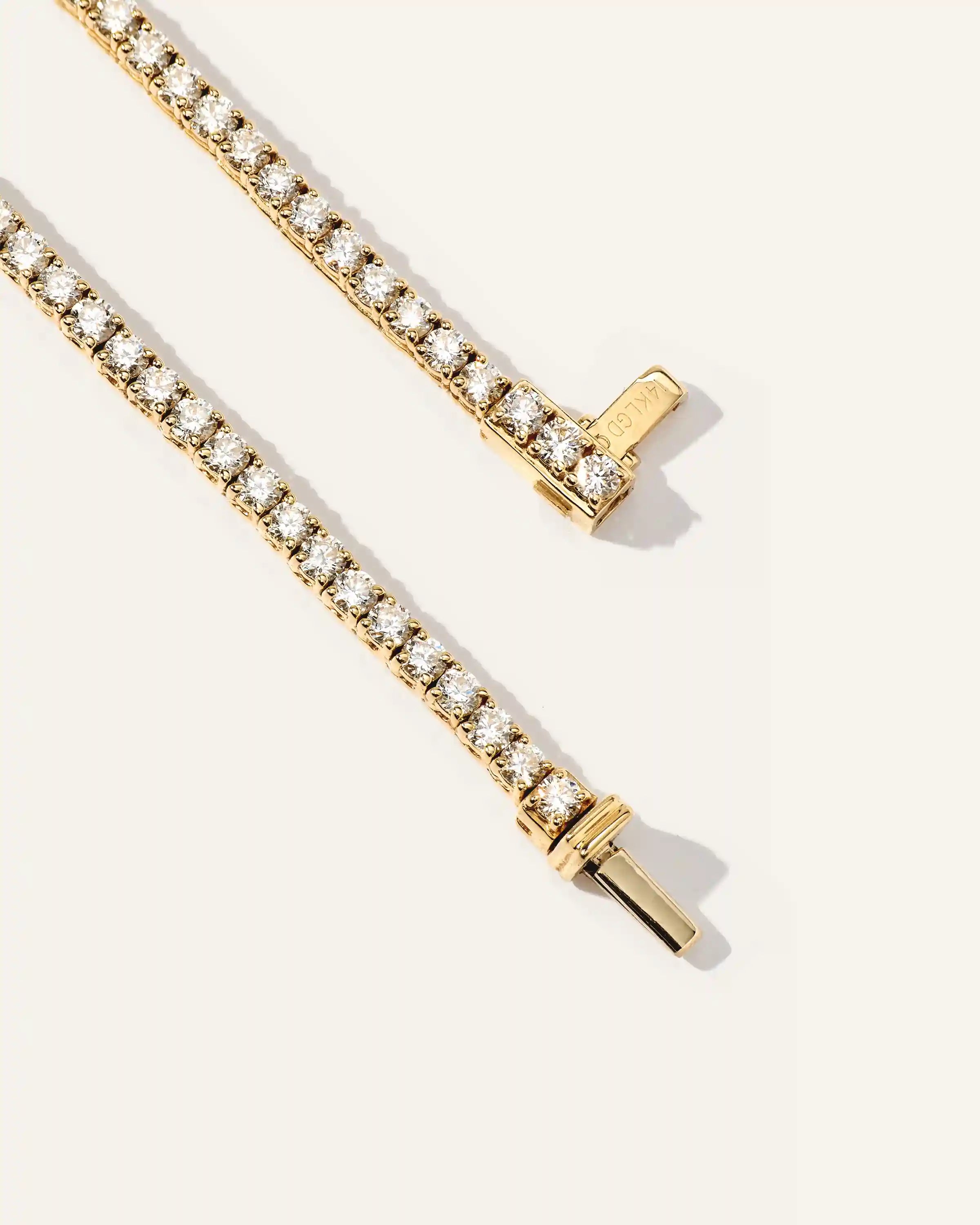 14K Gold Lab Grown Diamond Tennis Necklace - 7ctw