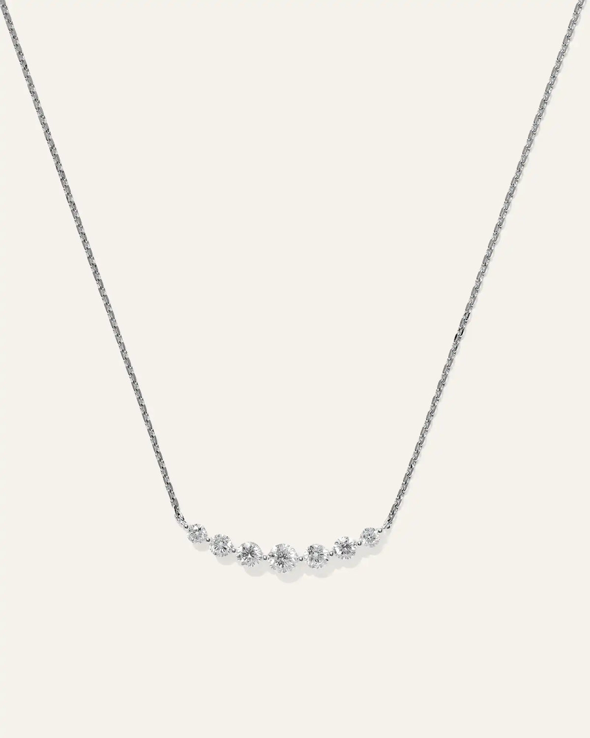 14K Gold Lab Grown Diamond Graduated Bar Necklace