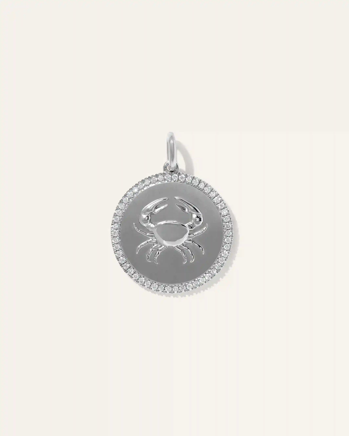 14K Gold Pave Zodiac Medallion Charm