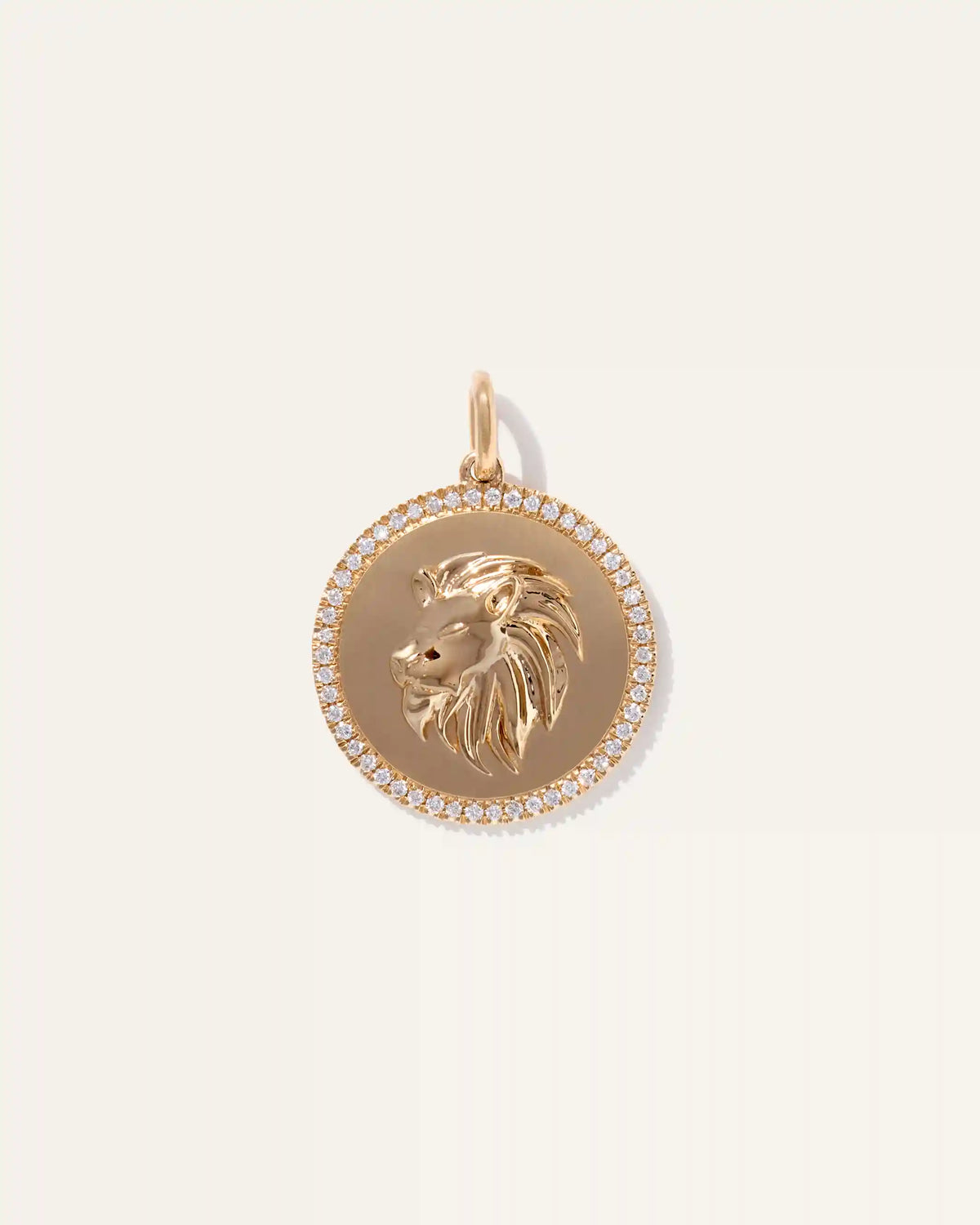 14k Gold Pave Zodiac Medallion Necklace
