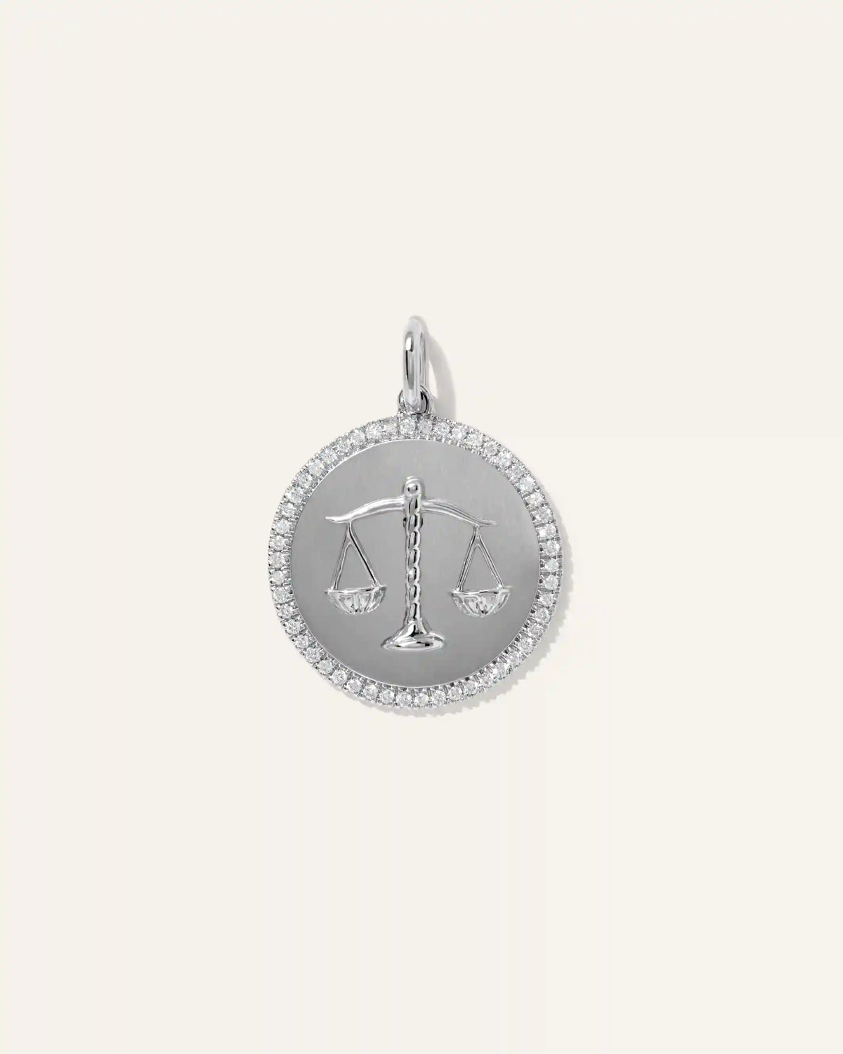 14K Gold Pave Zodiac Medallion Charm