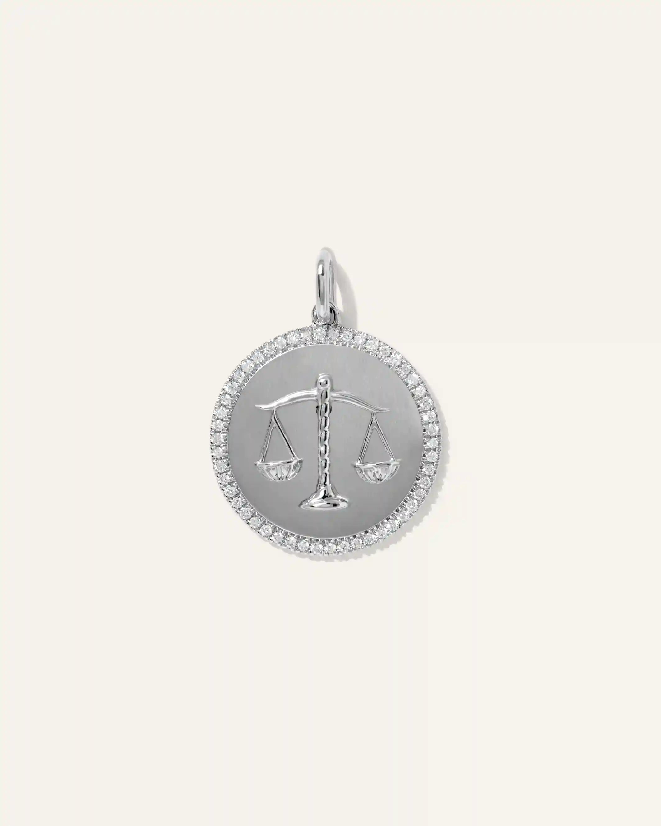 14K Gold Pave Zodiac Medallion Necklace