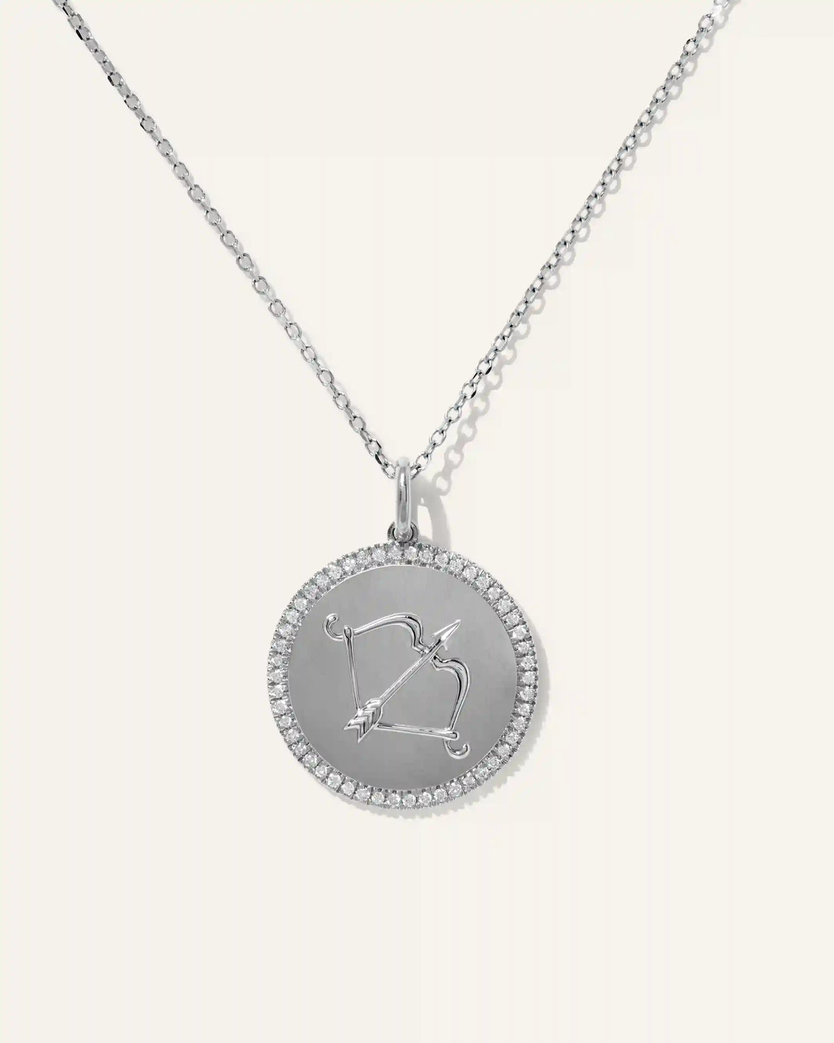 14K Gold Pave Zodiac Medallion Necklace