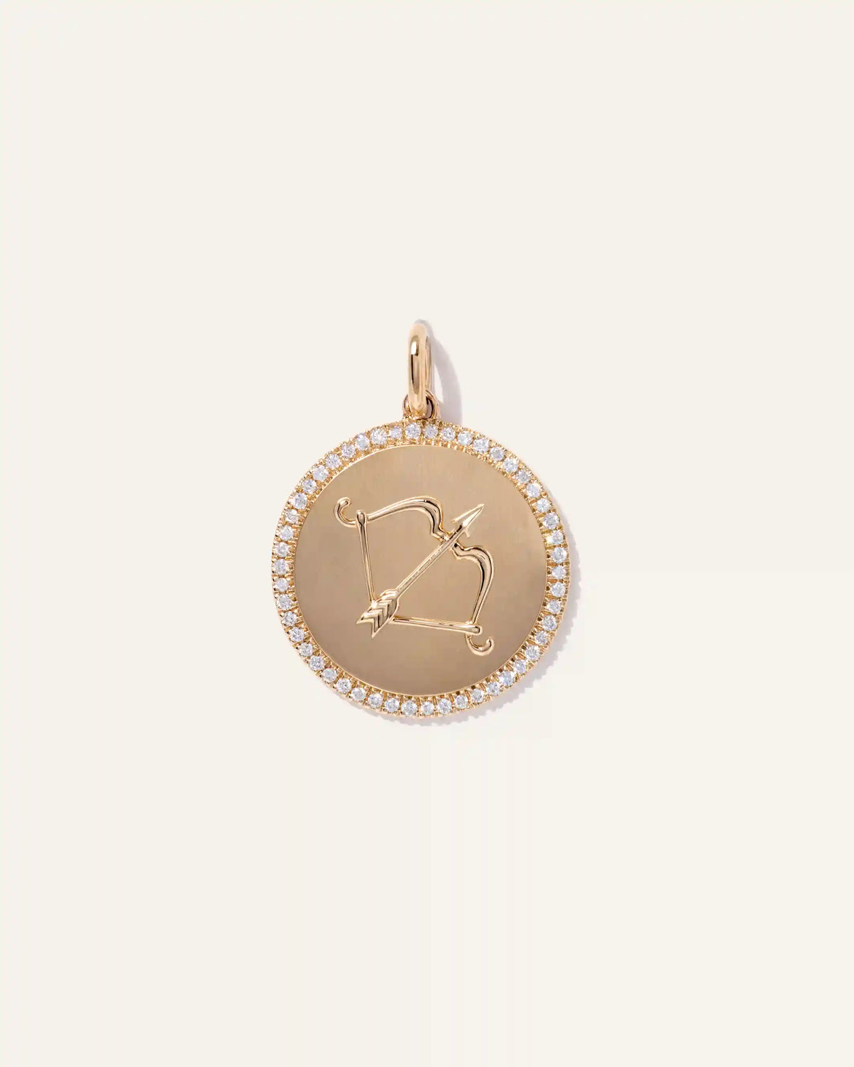 14K Gold Pave Zodiac Medallion Necklace