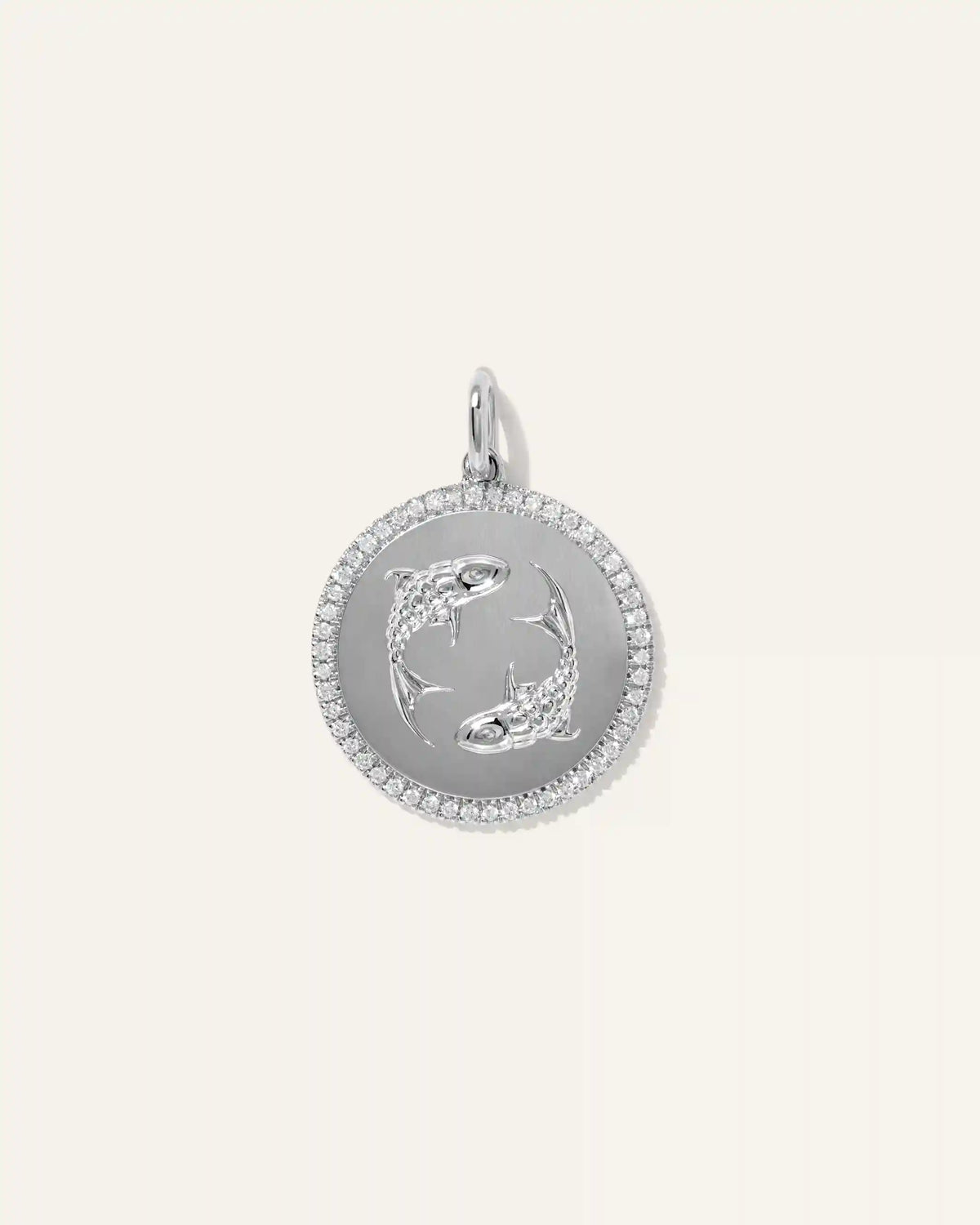 14K Gold Pave Zodiac Medallion Necklace