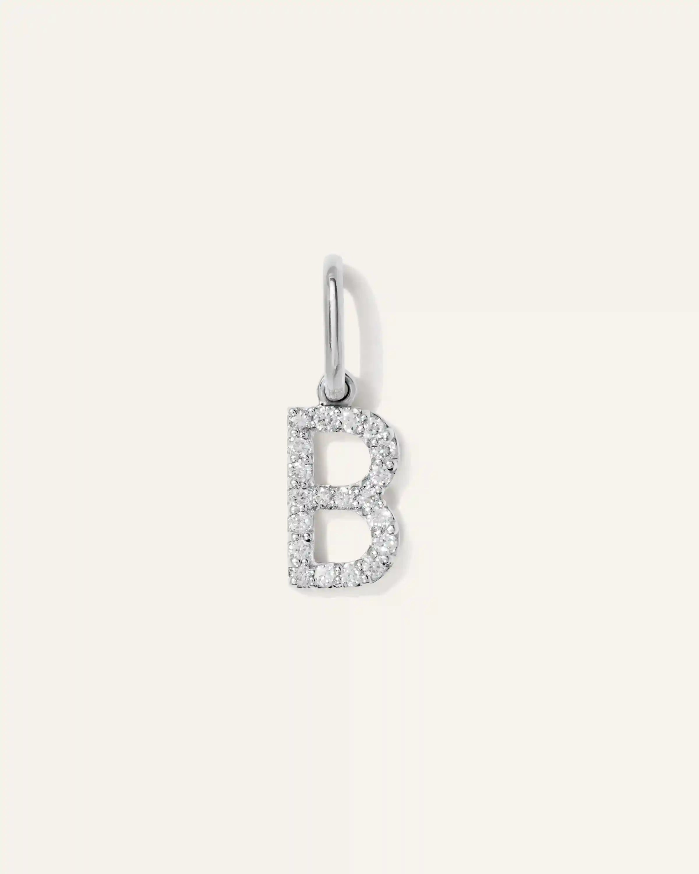 14K Gold Diamond Letter Charm