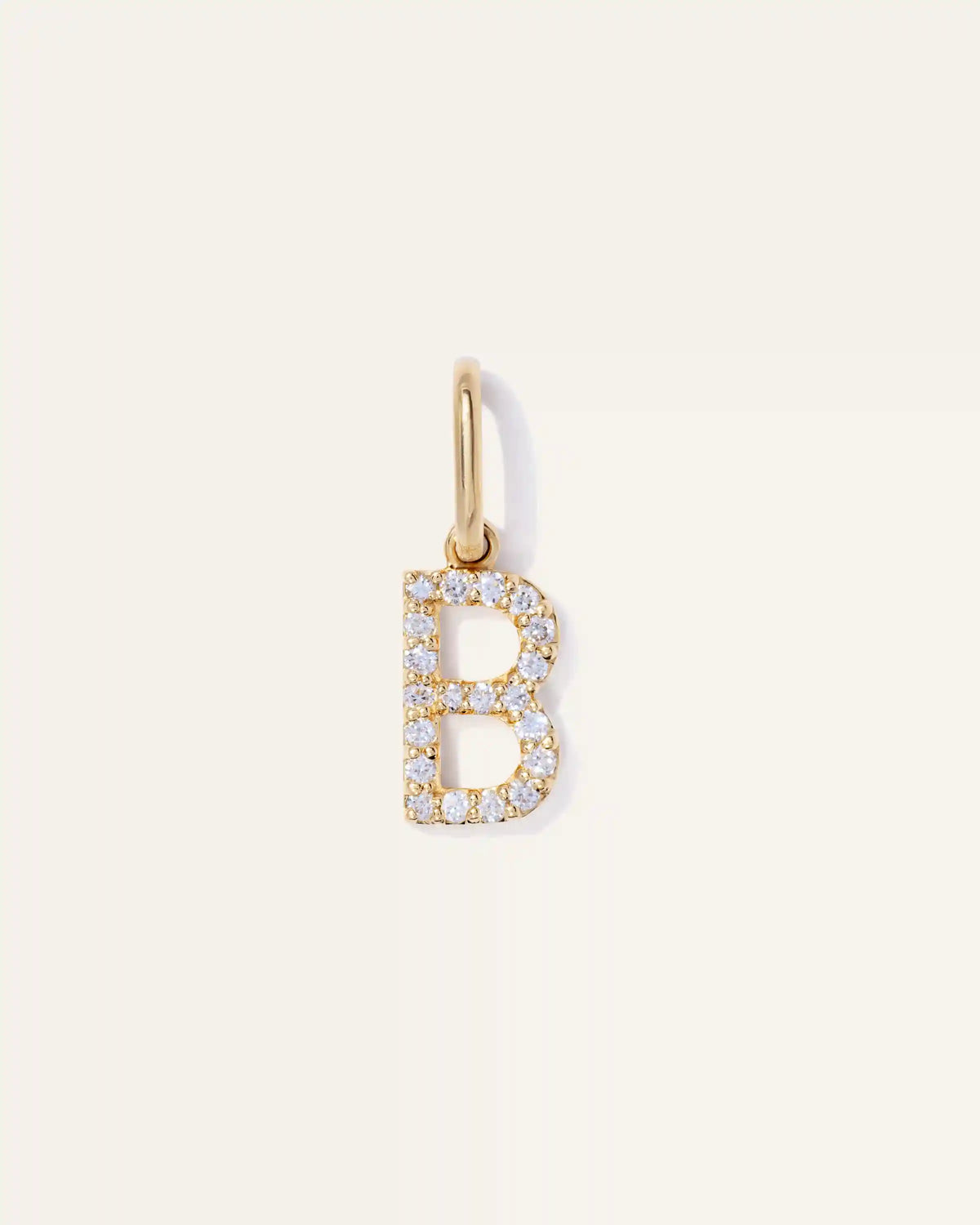 14K Gold Diamond Letter Charm